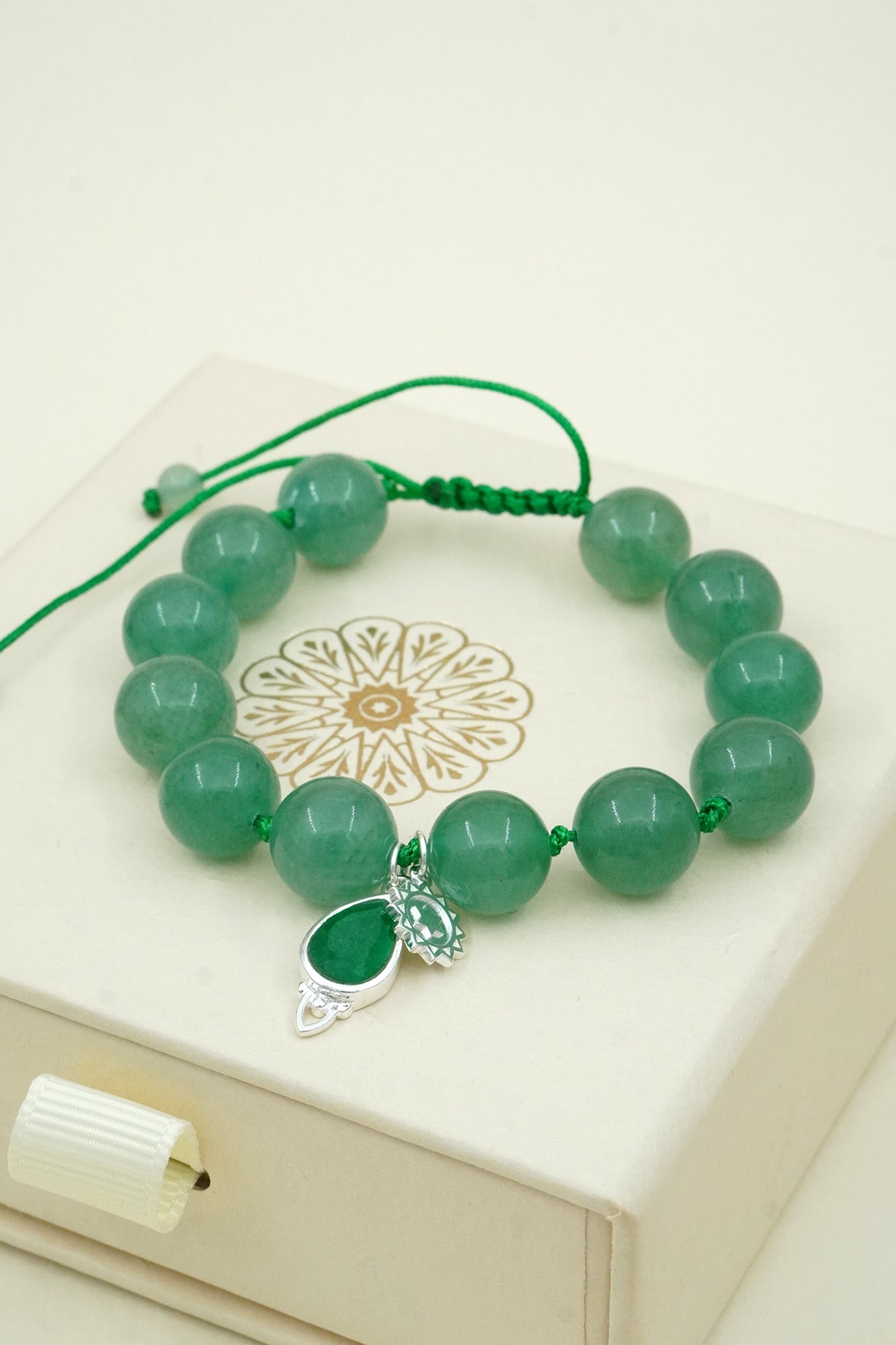 Heart Chakra Mala Bracelet - Silver