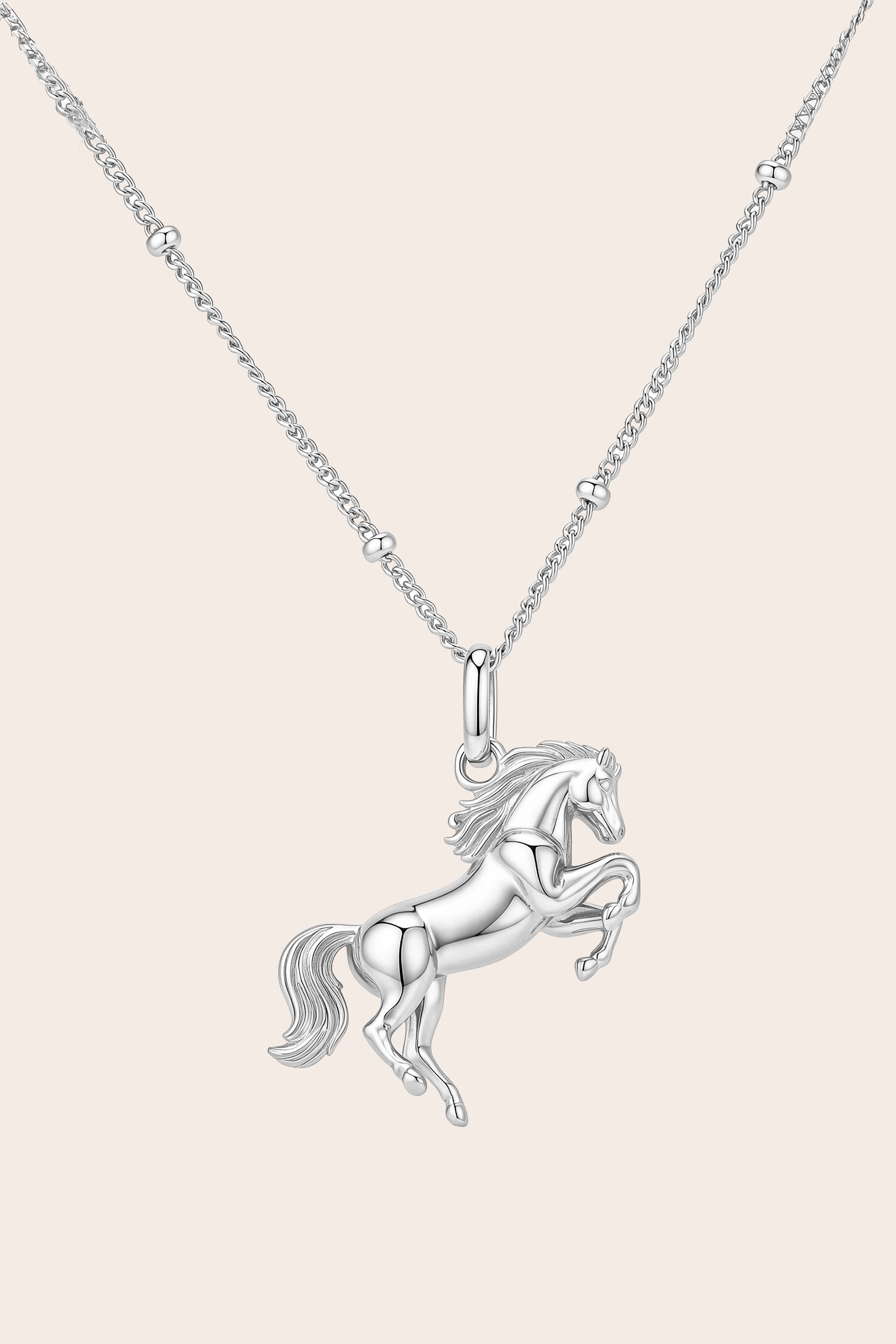 Stand Strong Horse Necklace - Silver