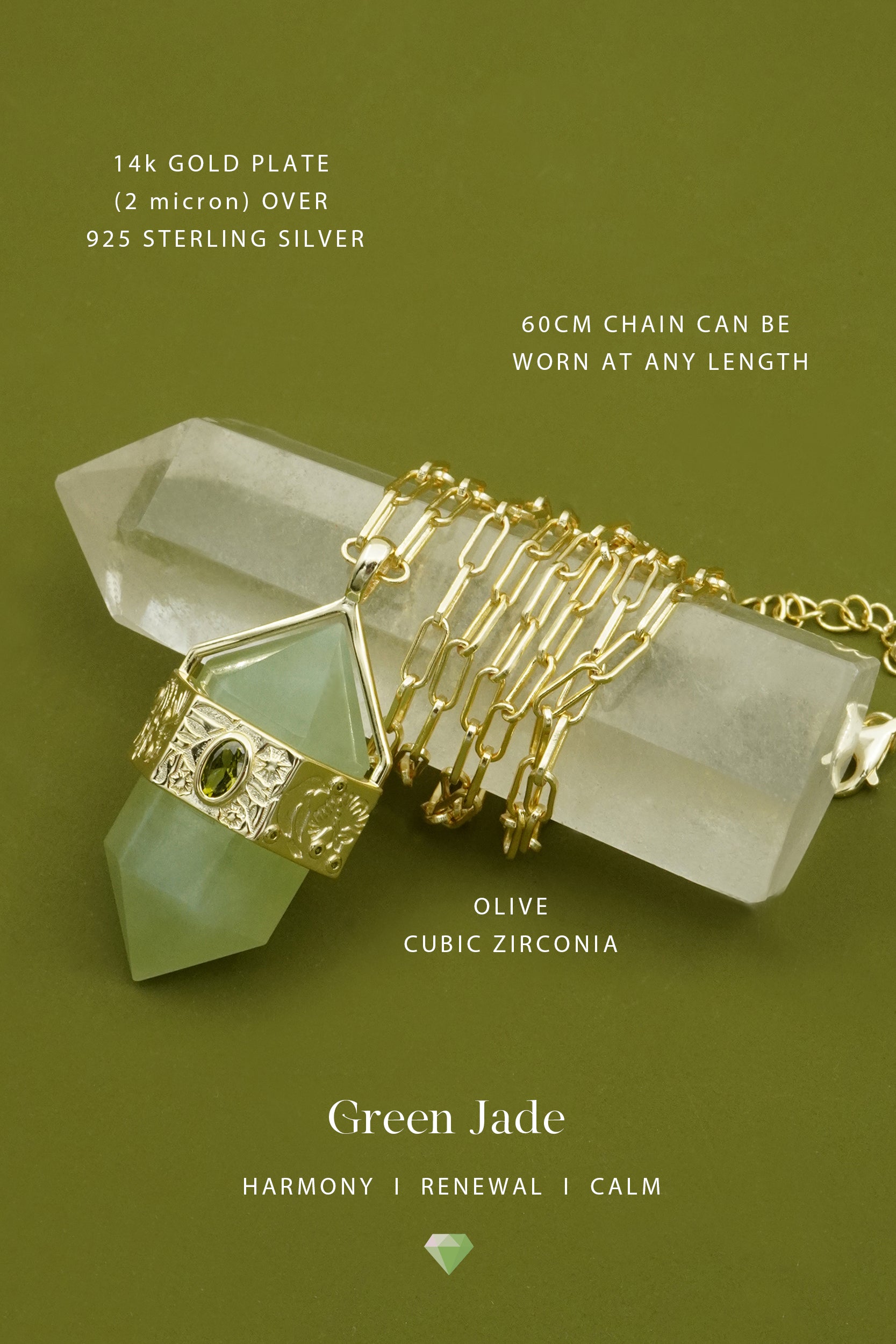 Into The Woods Jade Necklace - Gold
