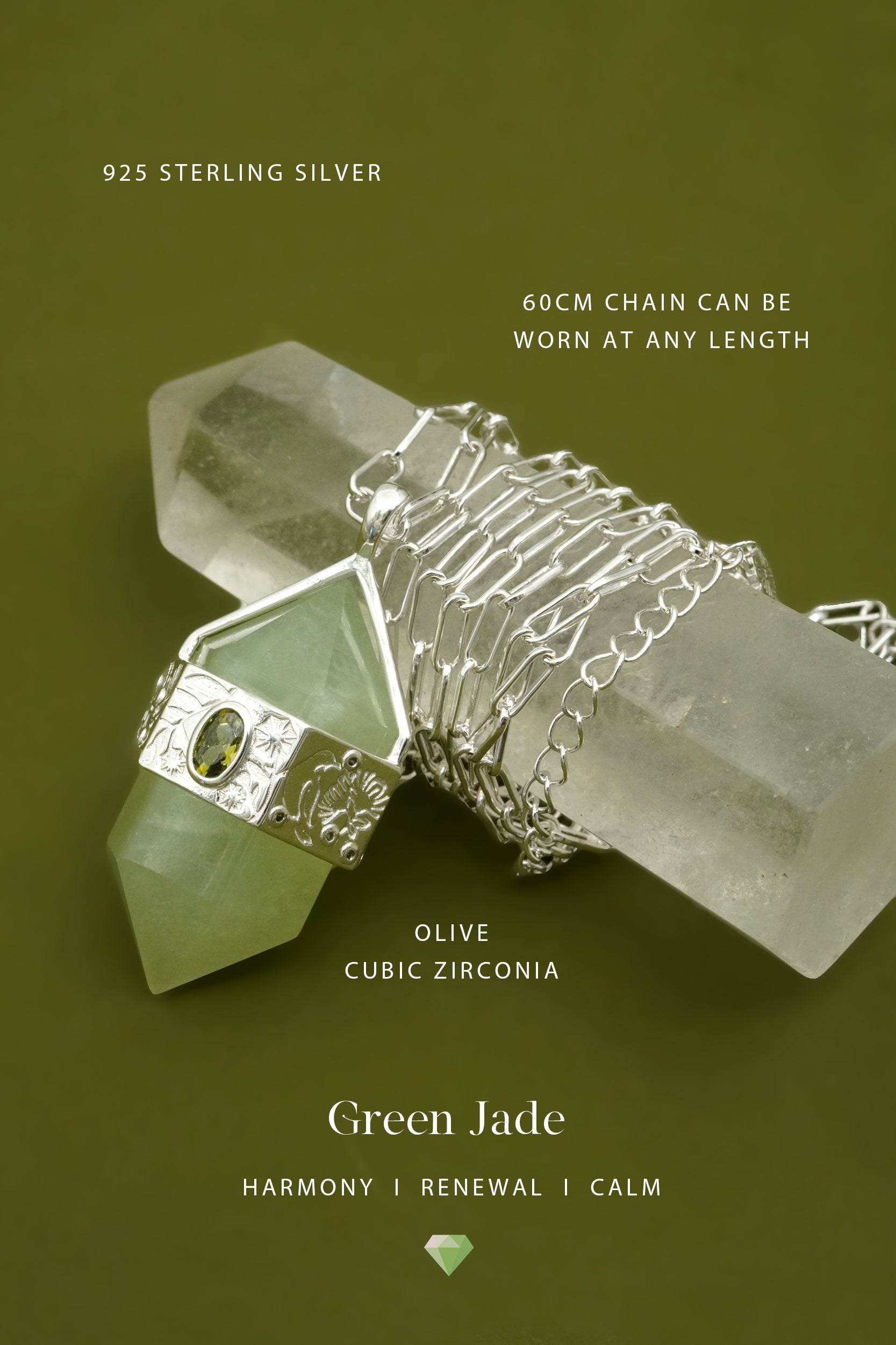 Into The Woods Jade Necklace - Silver