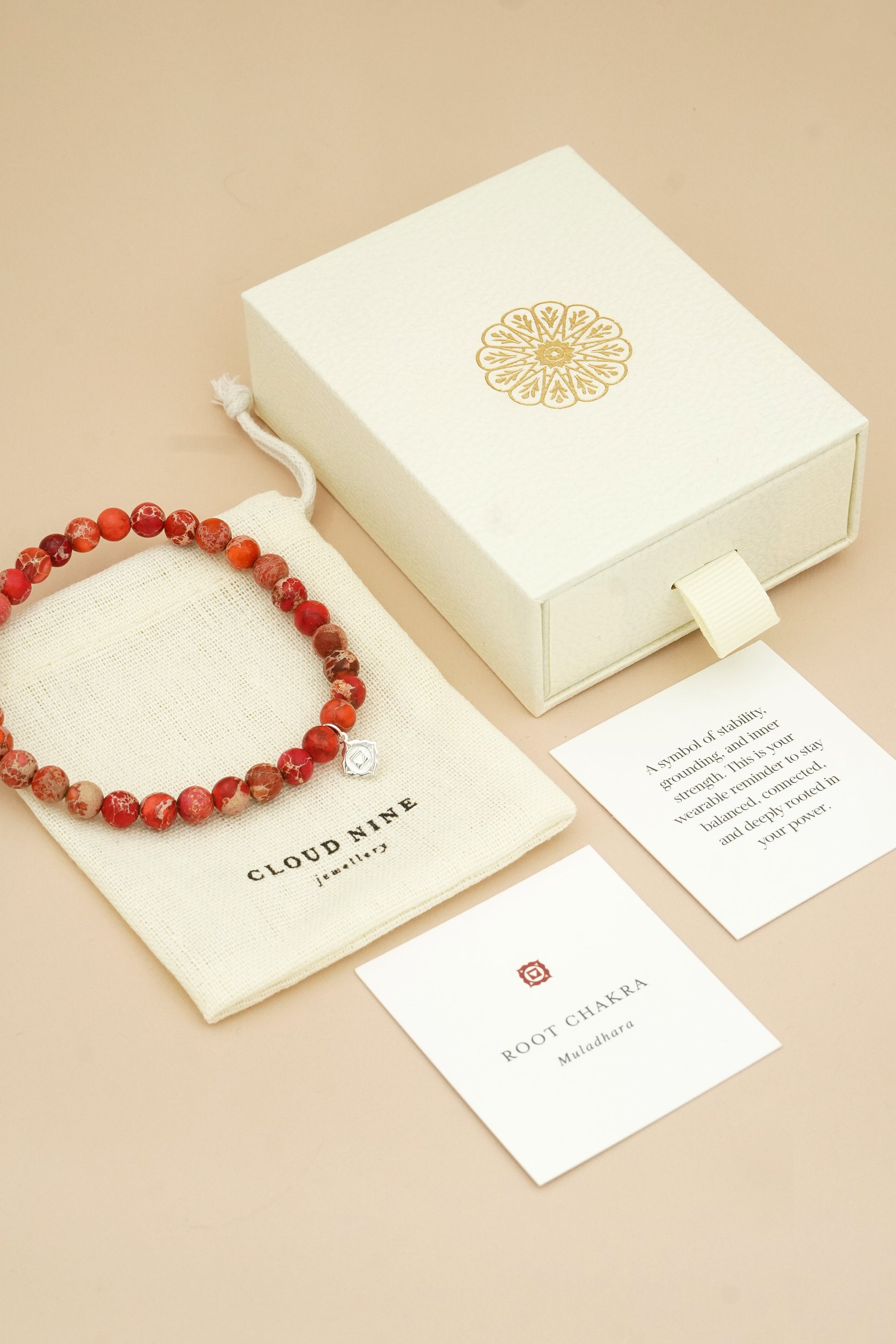 Root Chakra Bracelet Silver