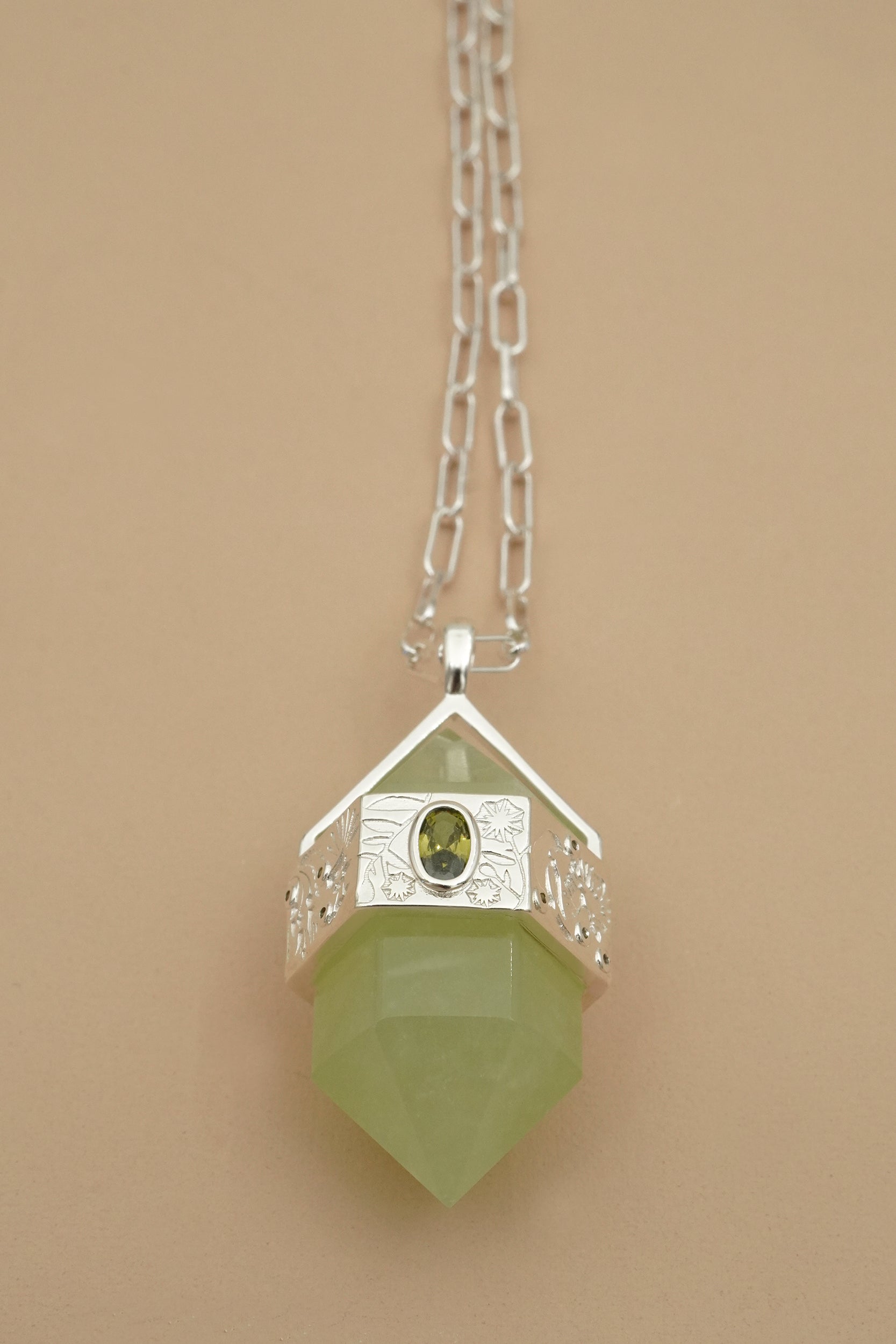 Into The Woods Jade Necklace - Silver