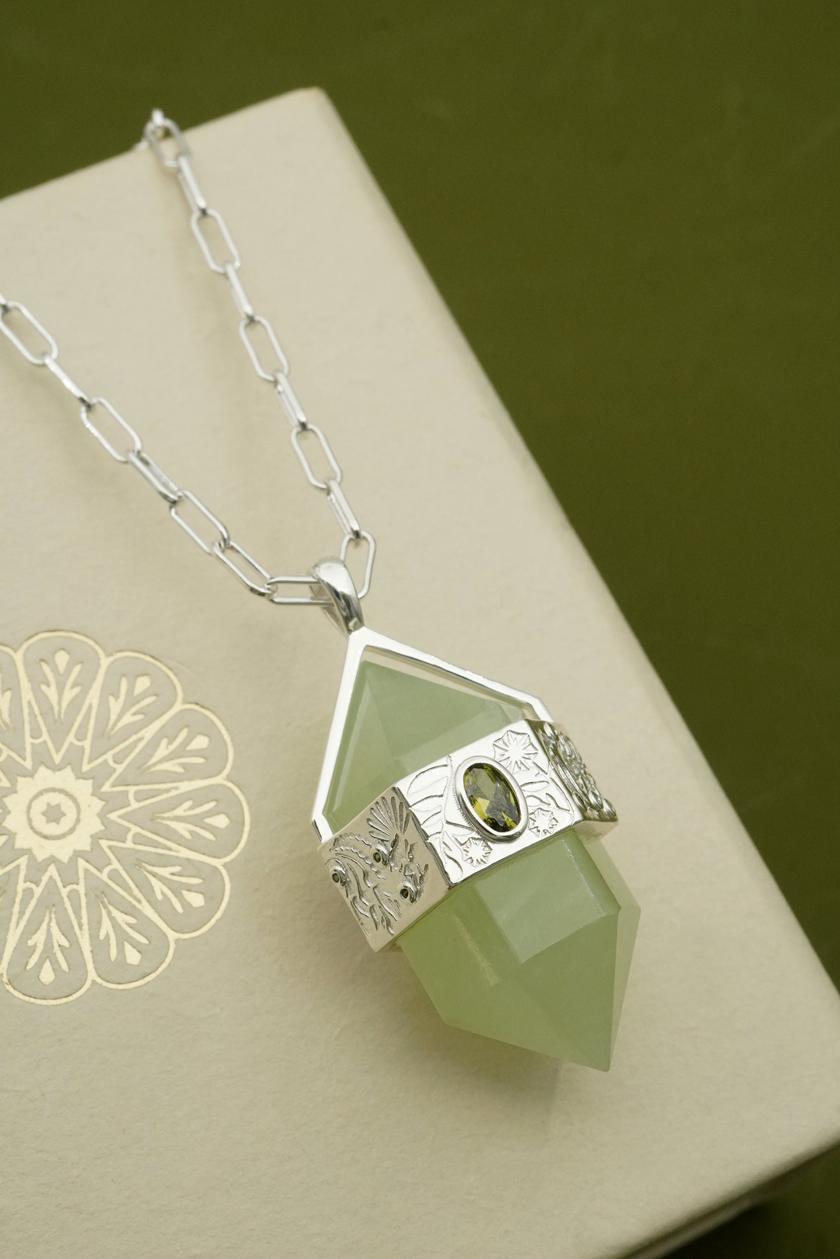 Into The Woods Jade Necklace - Silver