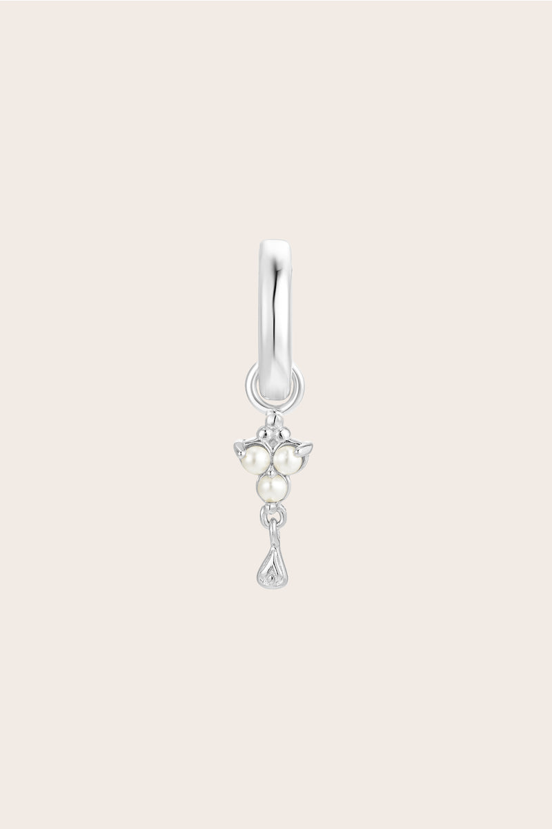 Silver Birthstone Charm - June/Pearl