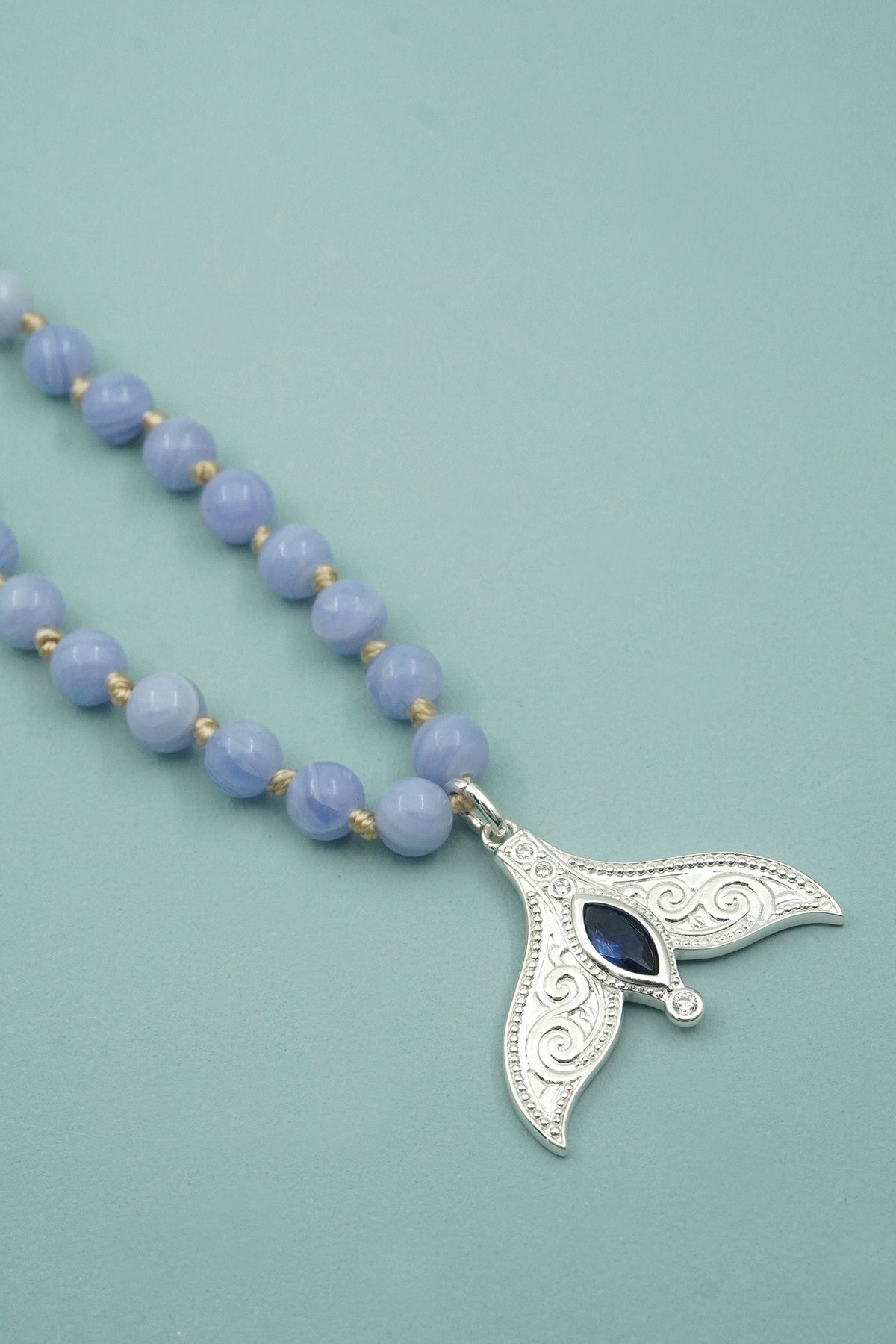 Silver Spirit Whale Mala Necklace