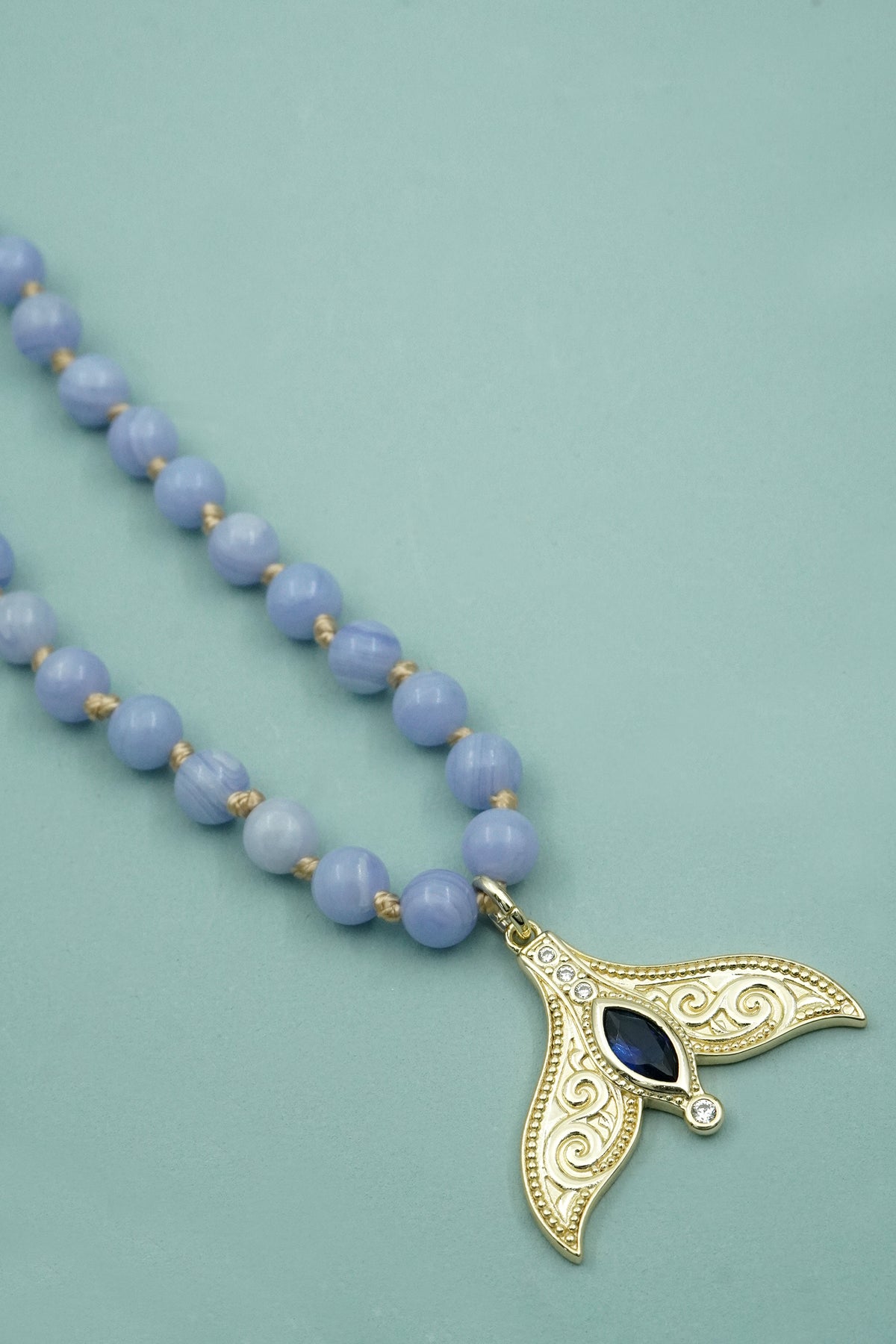 Gold Spirit Whale Mala Necklace