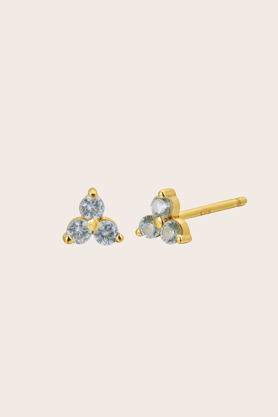 Gold Birthstone Studs - March/Aquamarine