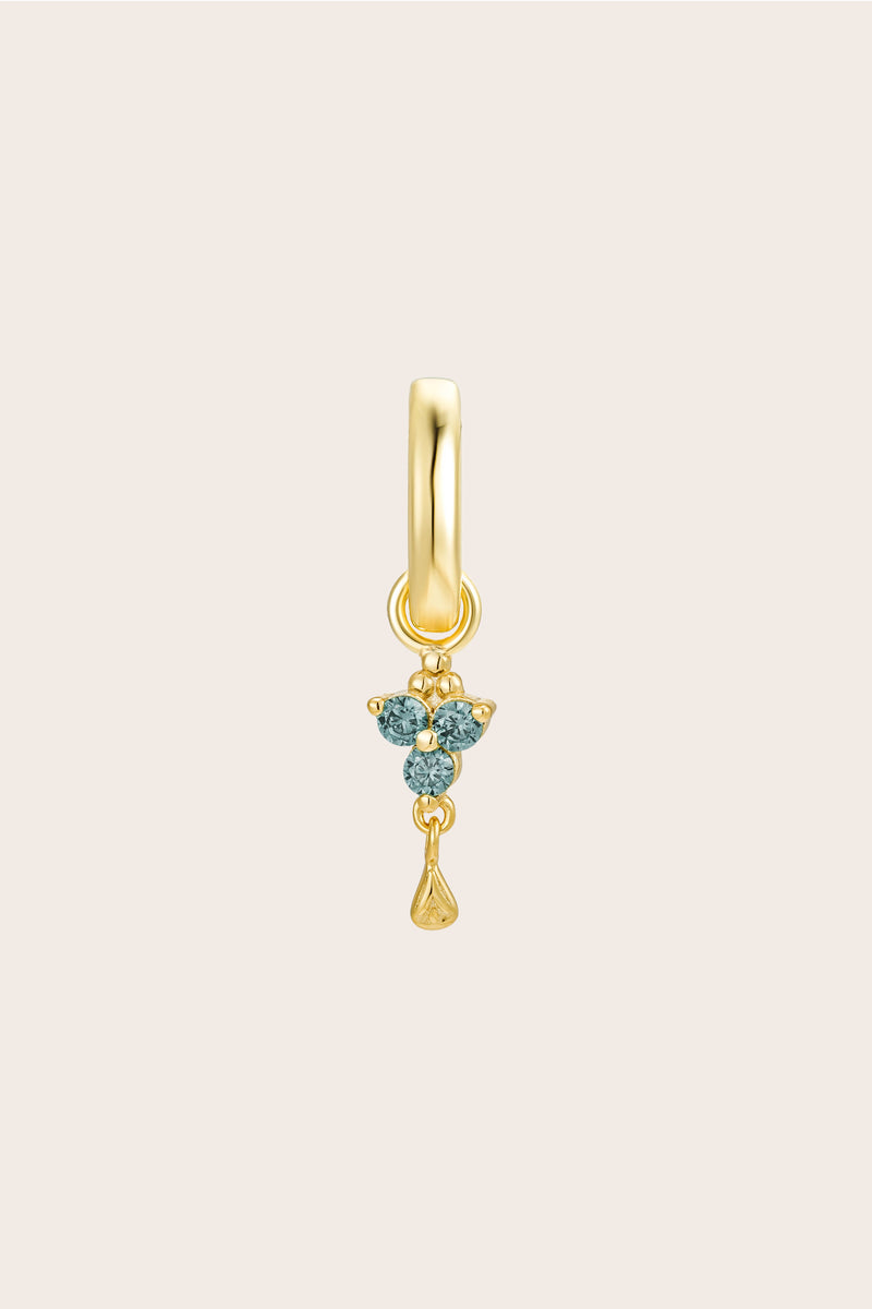 Gold Birthstone Charm - March/Aquamarine