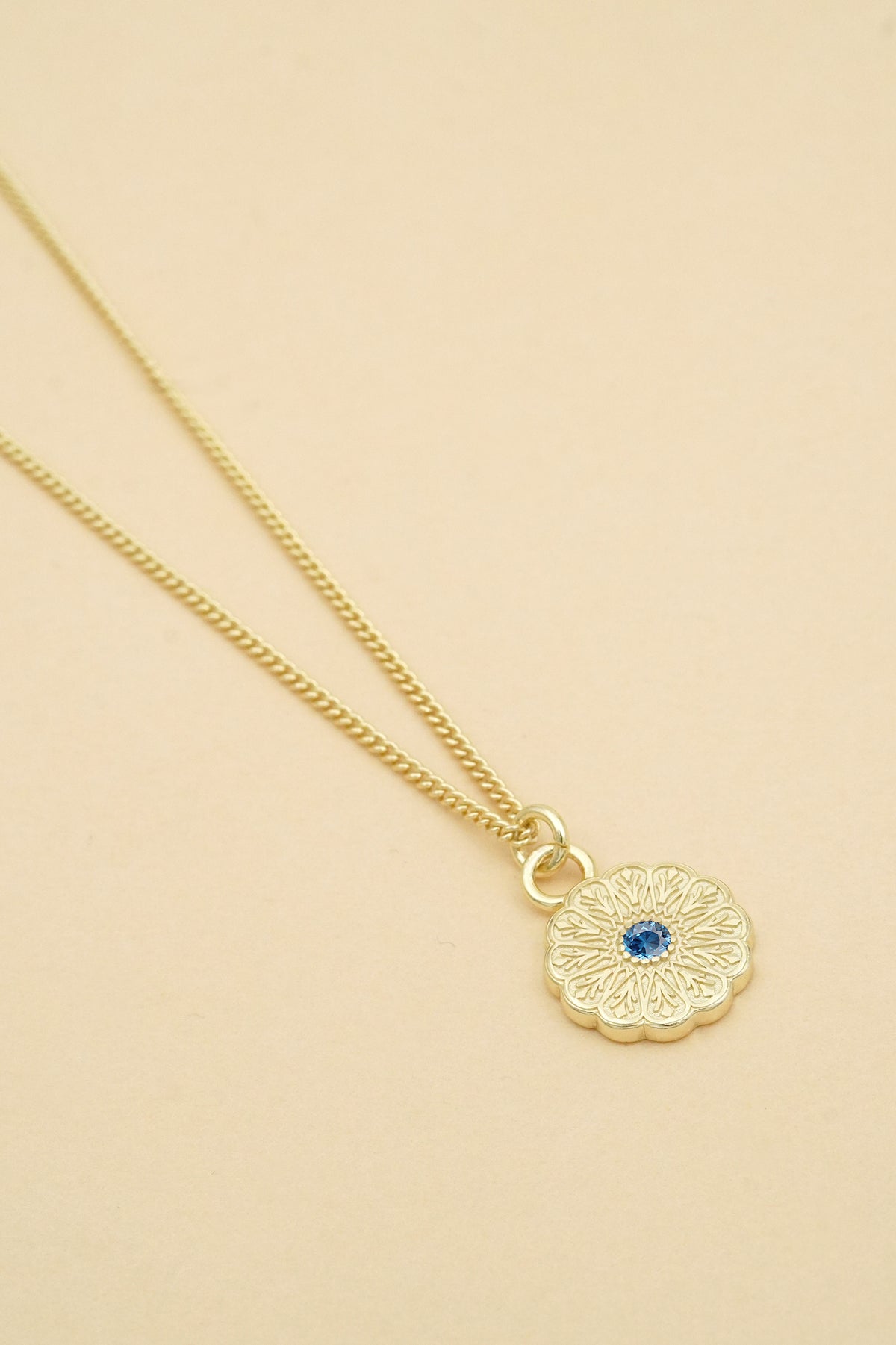 Gold Birthstone Necklace - March/Aquamarine