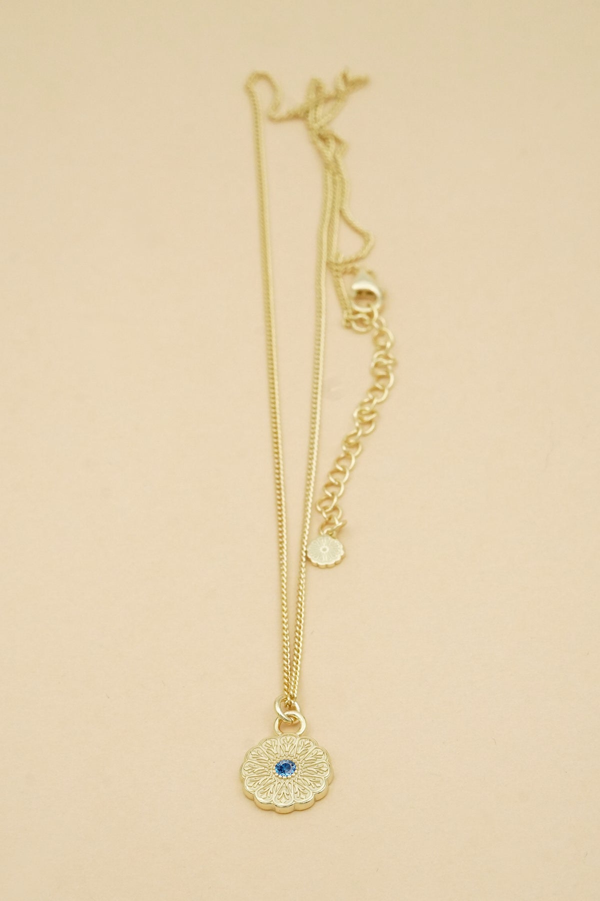 Gold Birthstone Necklace - March/Aquamarine