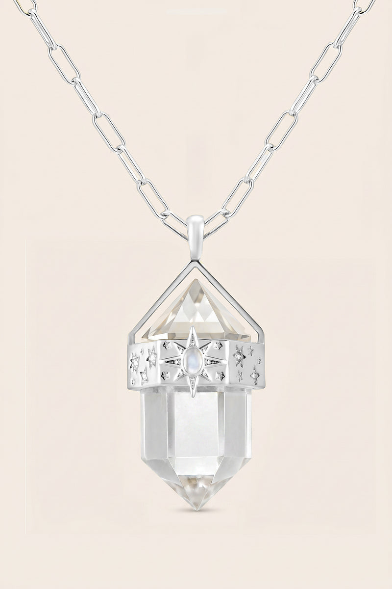 Matariki Clear Quartz Necklace - Silver