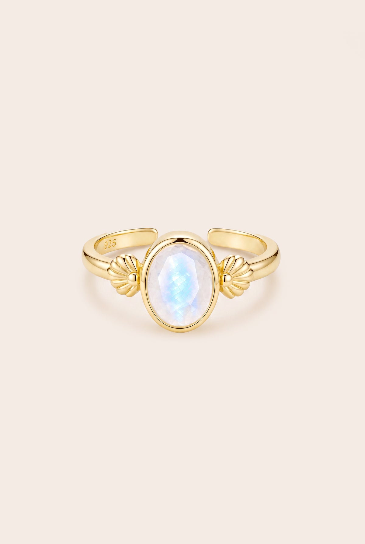 Gold Moonstone Intuition Ring