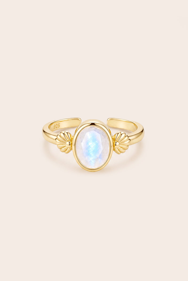 Gold Moonstone Intuition Ring