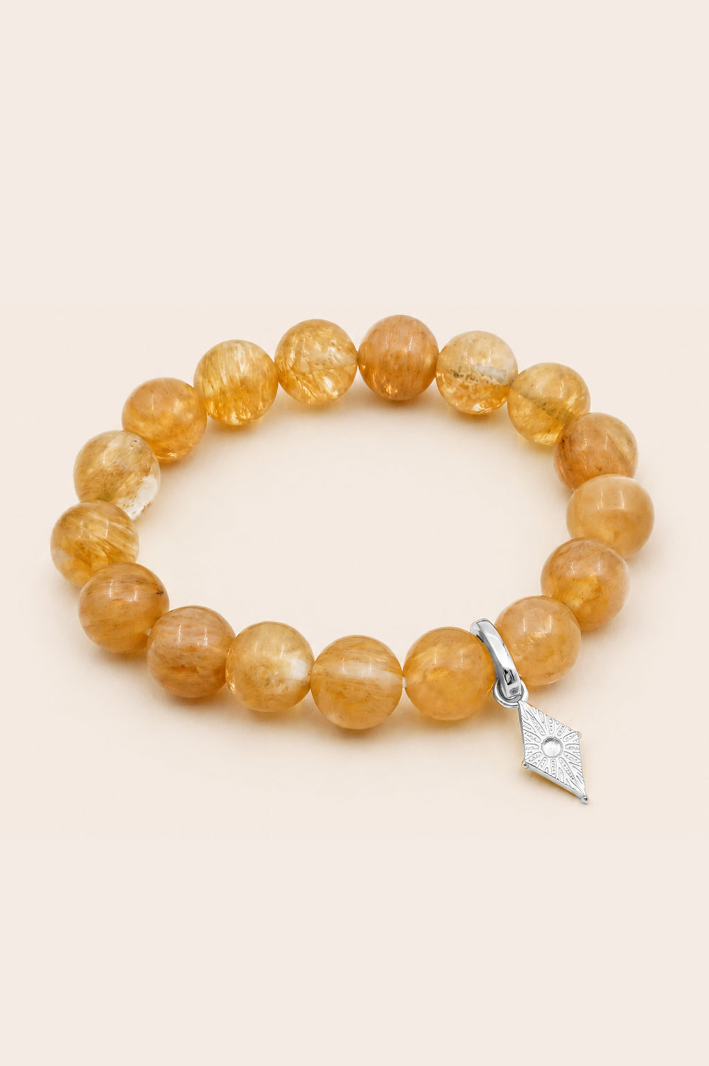 Golden Quartz North Star Bracelet - Silver