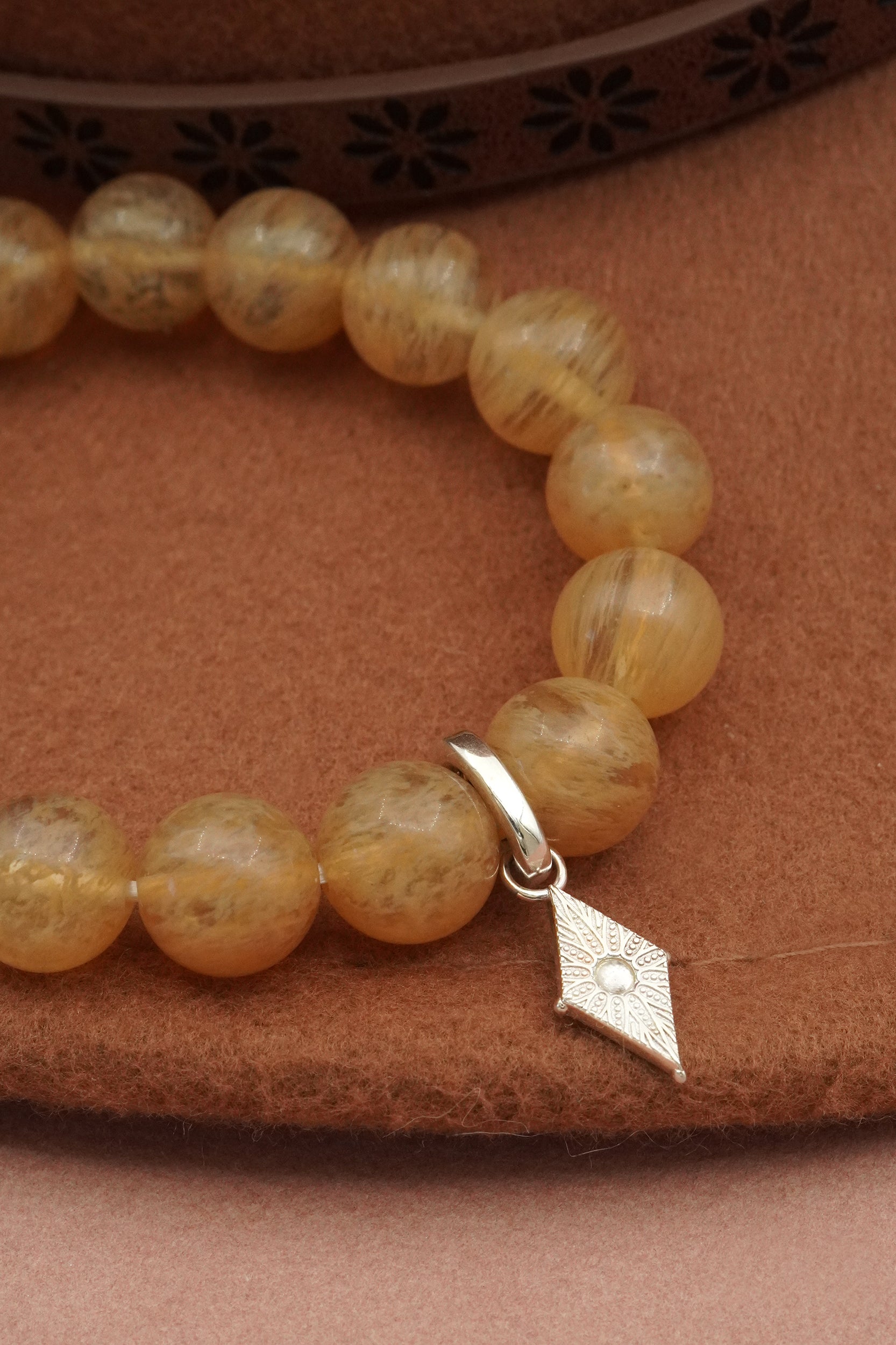 Golden Quartz North Star Bracelet - Silver