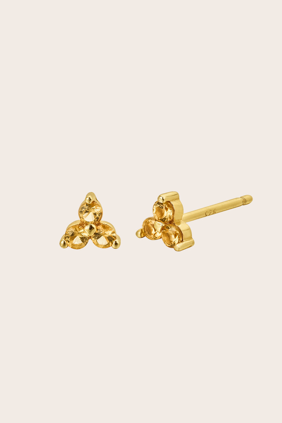 Gold Birthstone Studs - November/Citrine