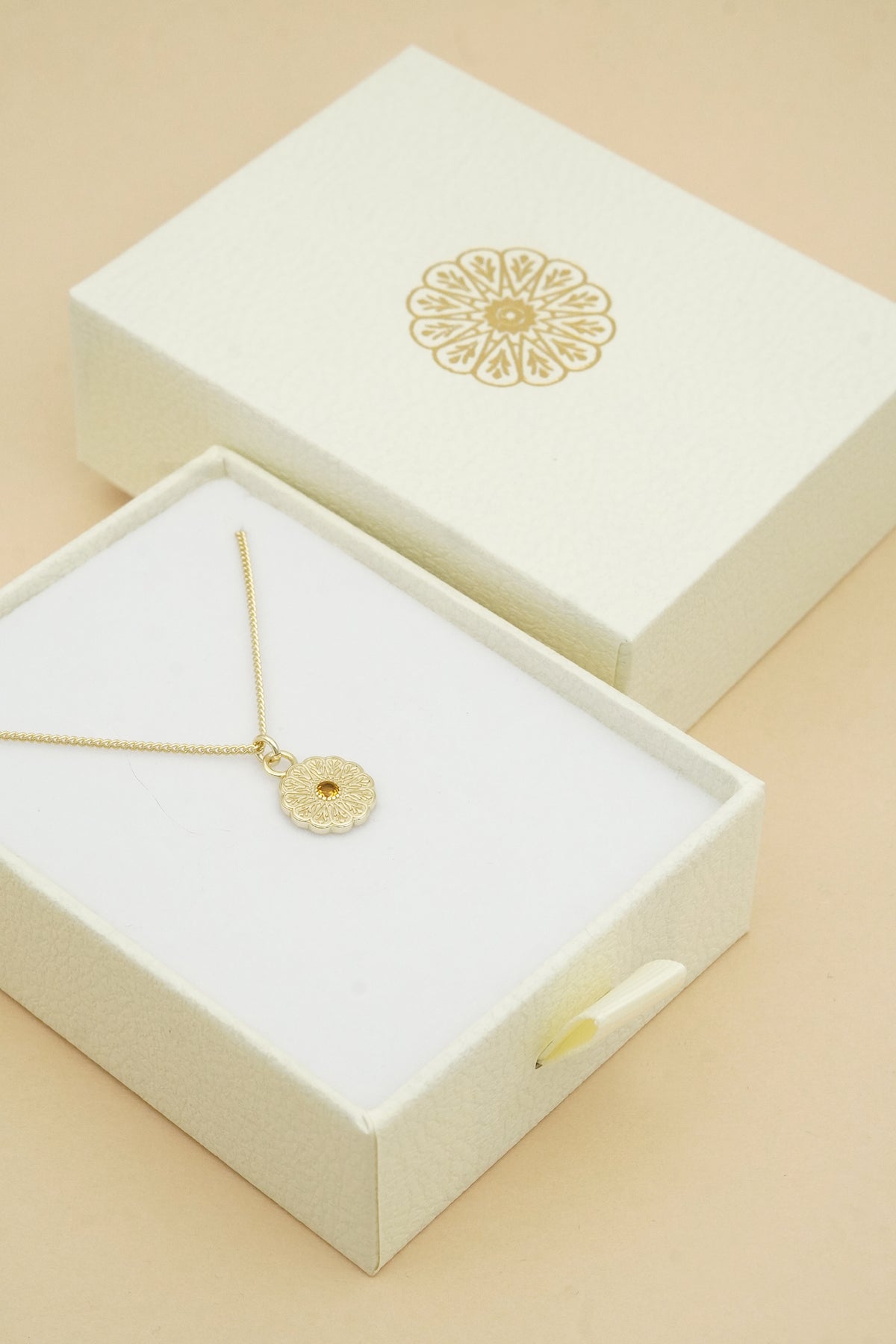 Gold Birthstone Necklace - November/Citrine