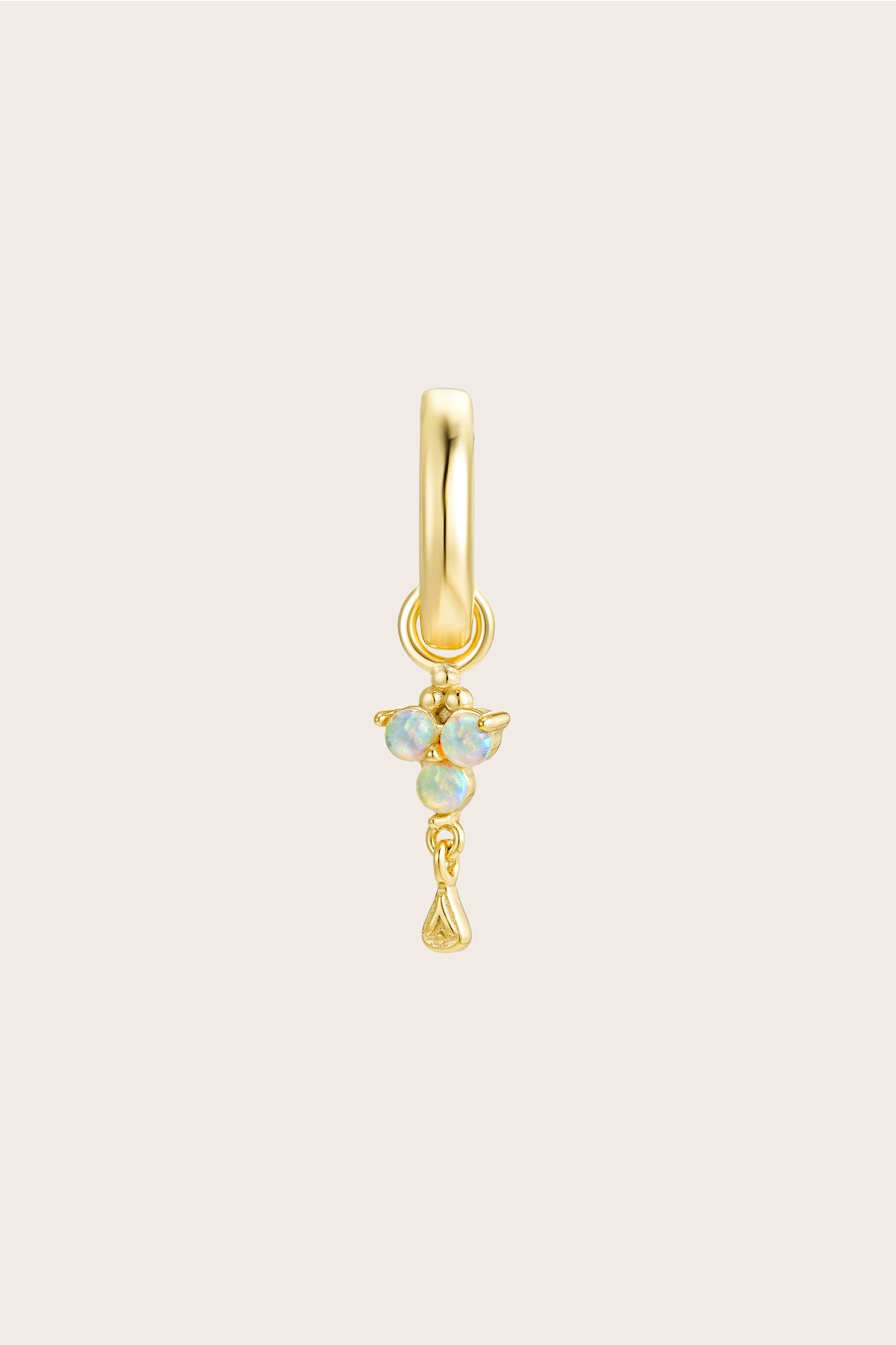 Gold Birthstone Charm - October/Opal