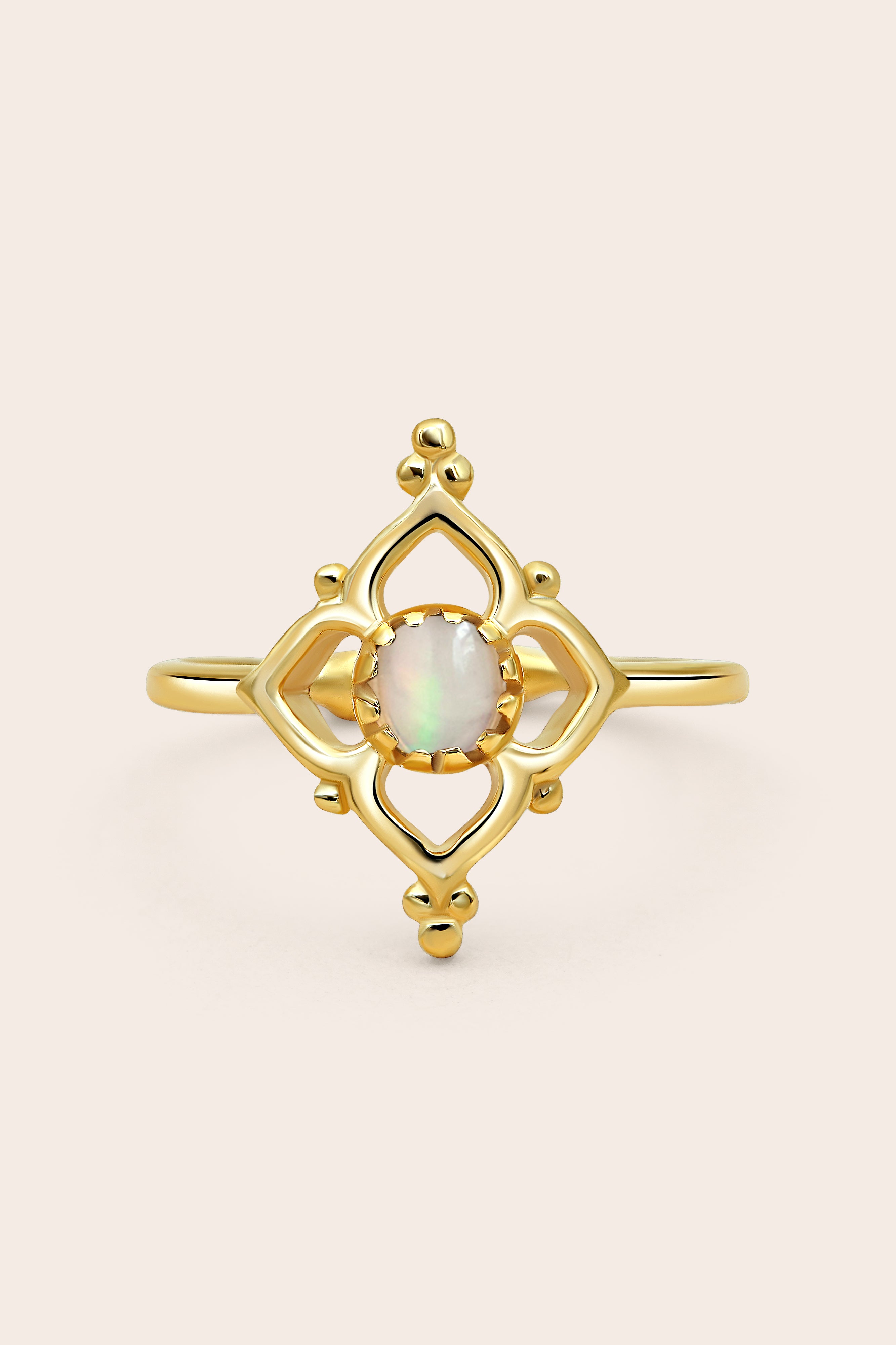 Opal Blossom Ring - Gold
