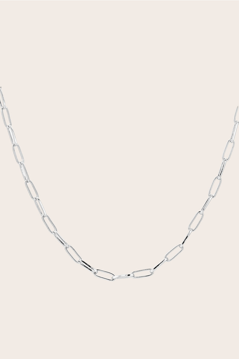 Paperclip Chain Necklace - Silver