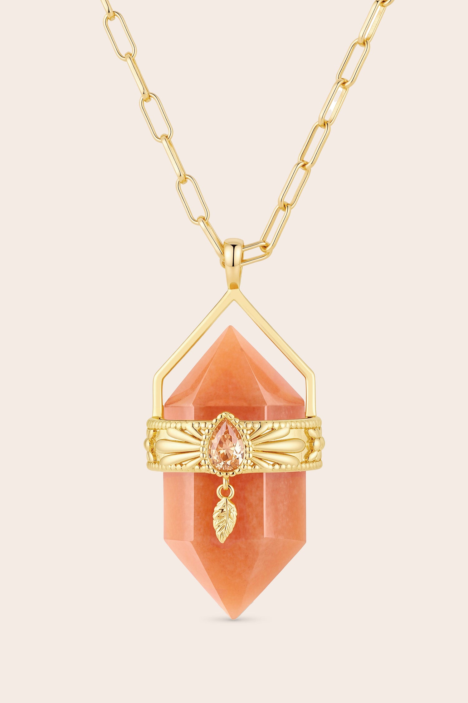 Trust The Path Feather Necklace - Gold