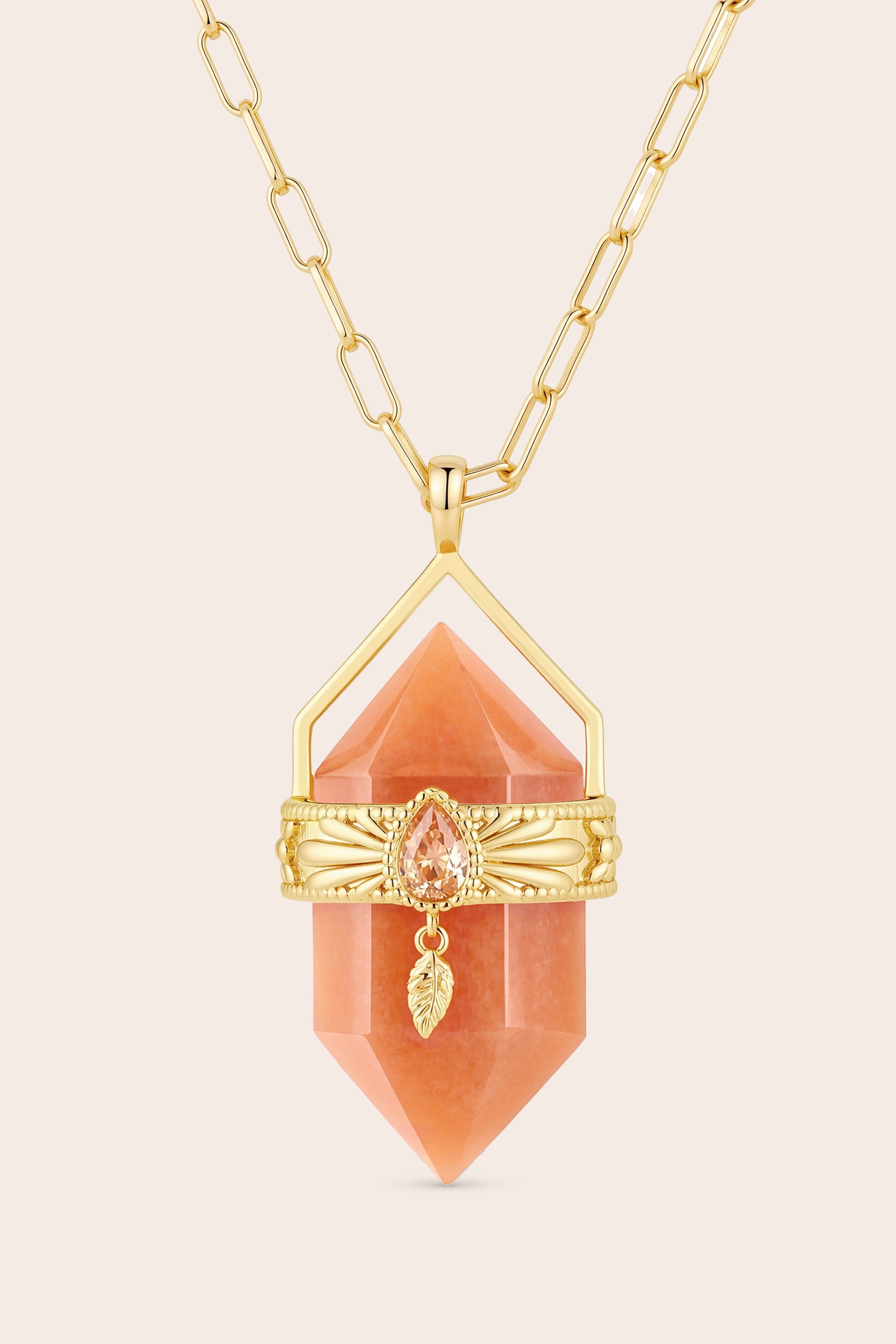 Trust The Path Feather Necklace - Gold