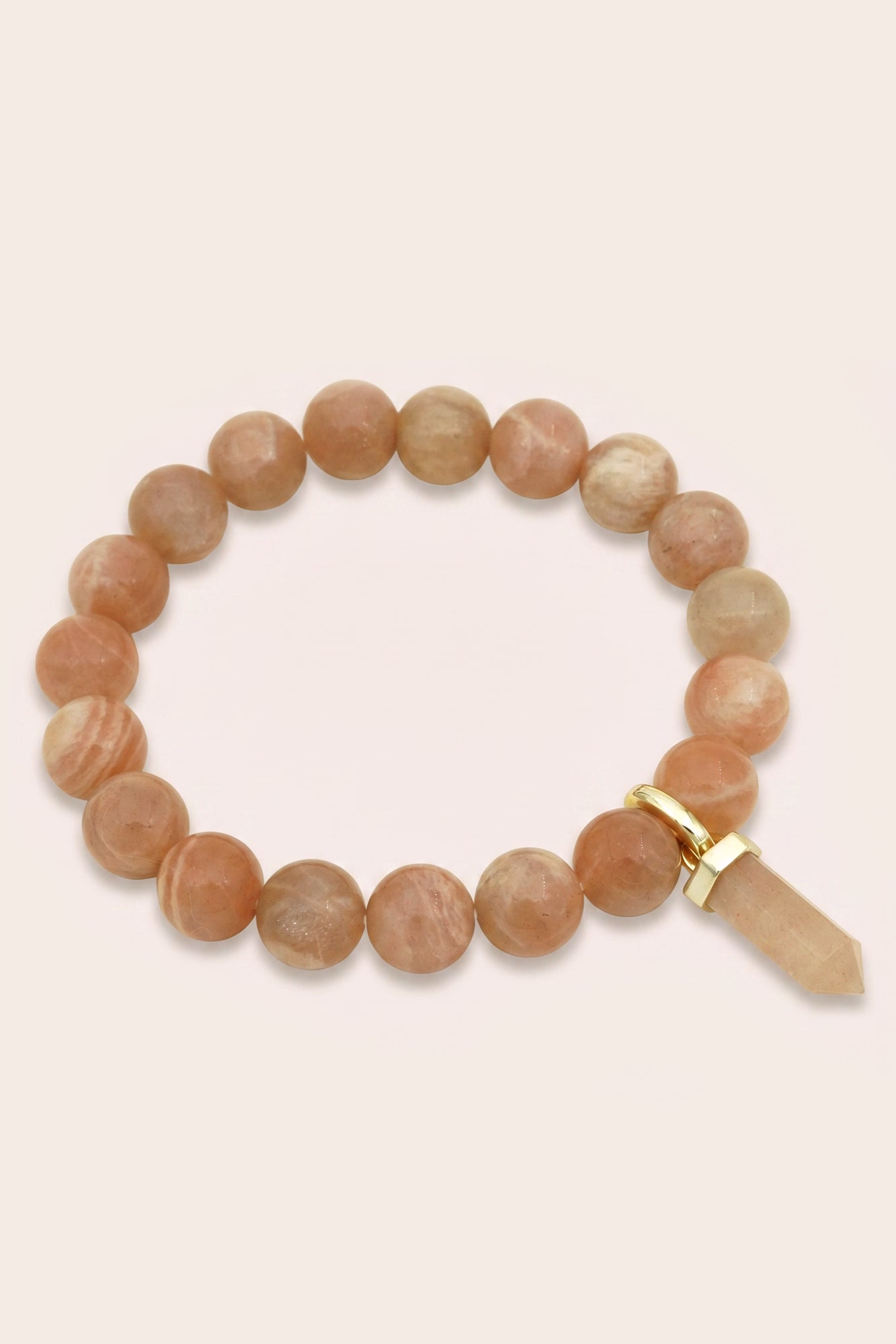 Intuitive Soul Peach Moonstone Bracelet - Gold