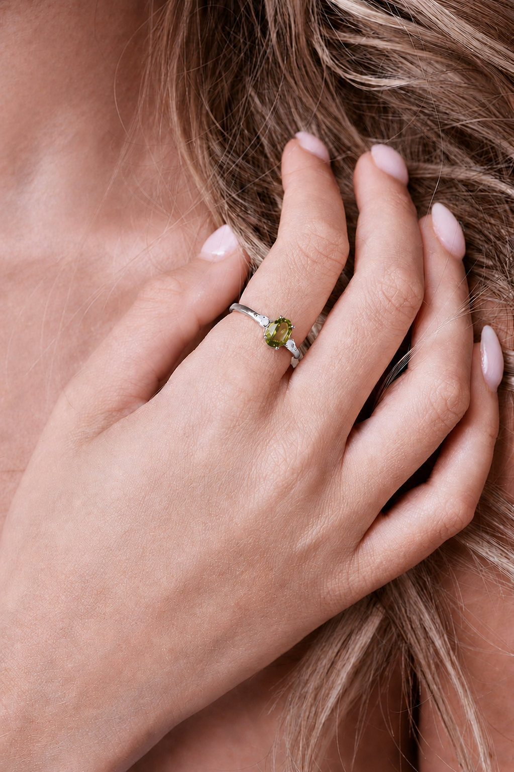 August Birthstone Ring - Silver