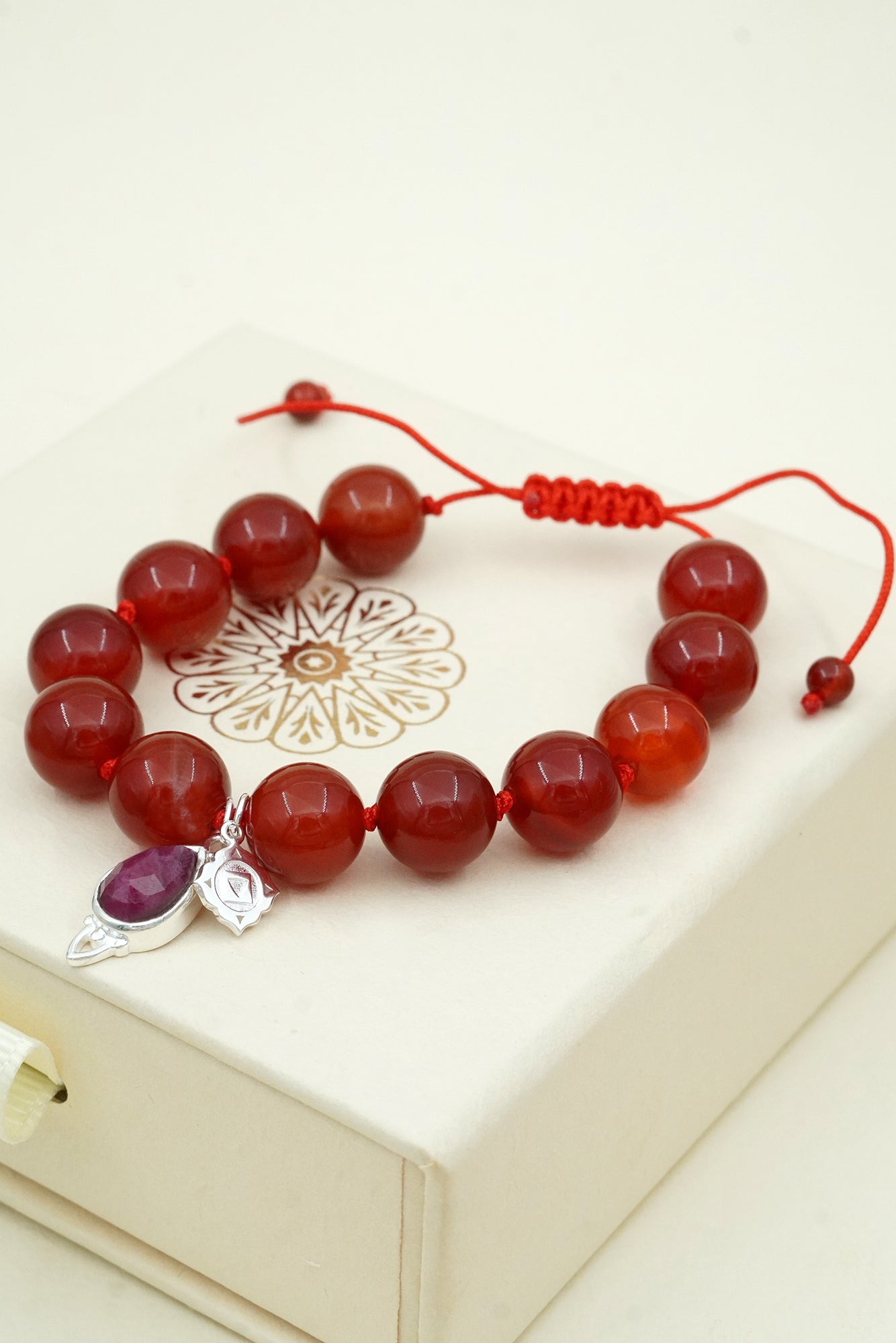 Root Chakra Mala Bracelet - Silver