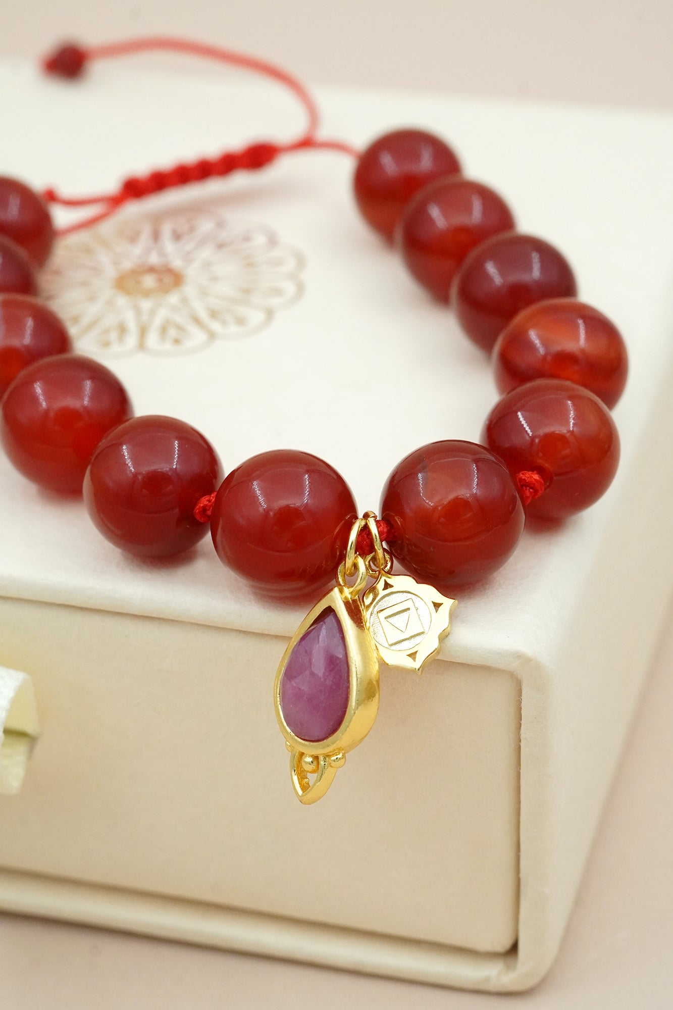 Root Chakra Mala Bracelet - Gold