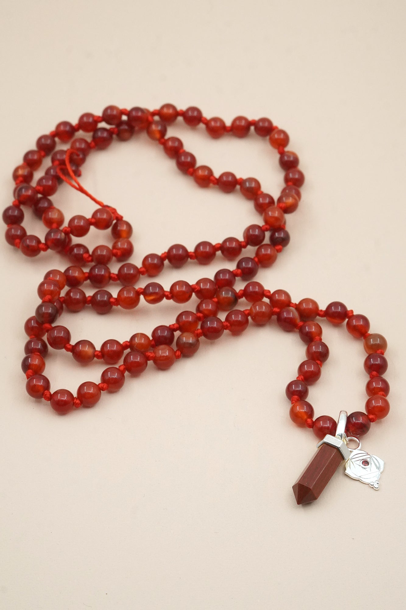 Root Chakra Mala Necklace - Silver