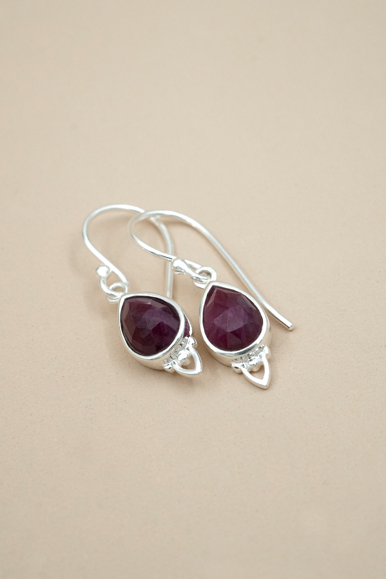 Root Chakra Earrings Silver