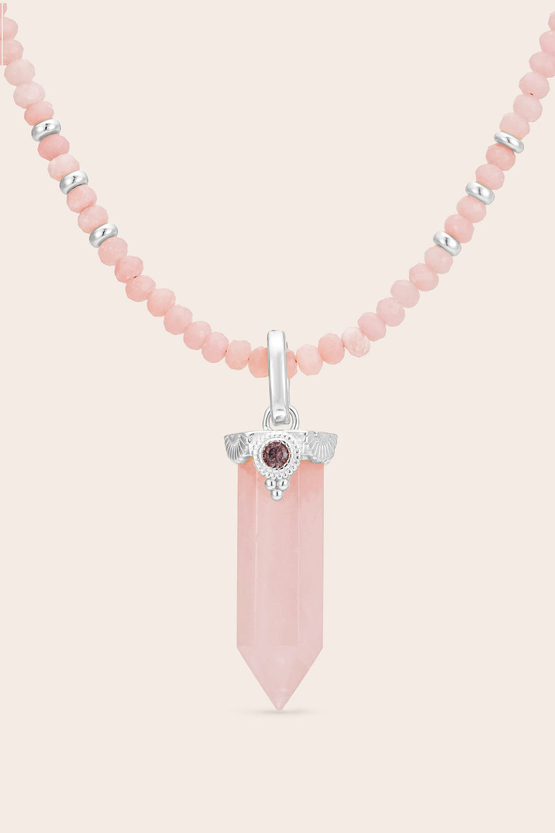 Rose Quartz Inner Knowing Necklace -Silver