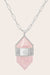 Silver Rose Quartz Pendulum Necklace on cream background