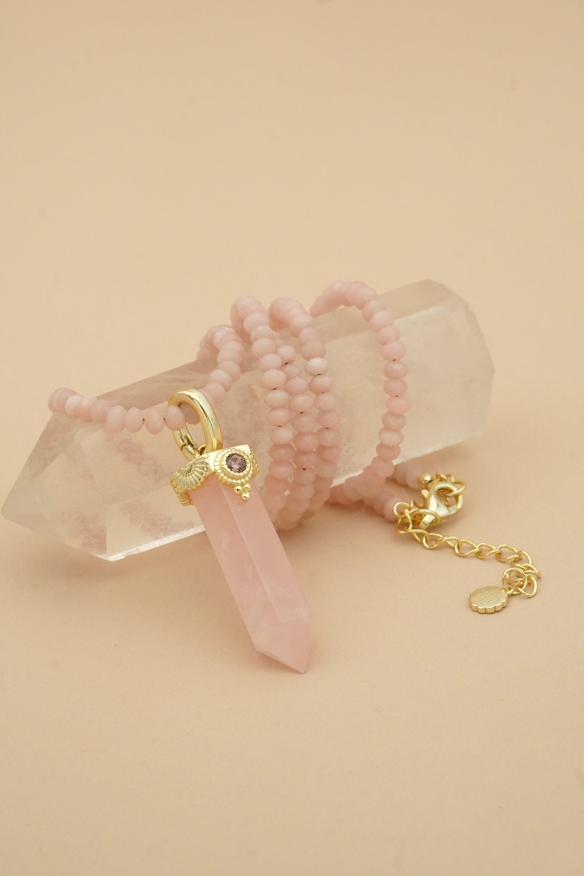 Rose Quartz Inner Knowing Necklace - Gold