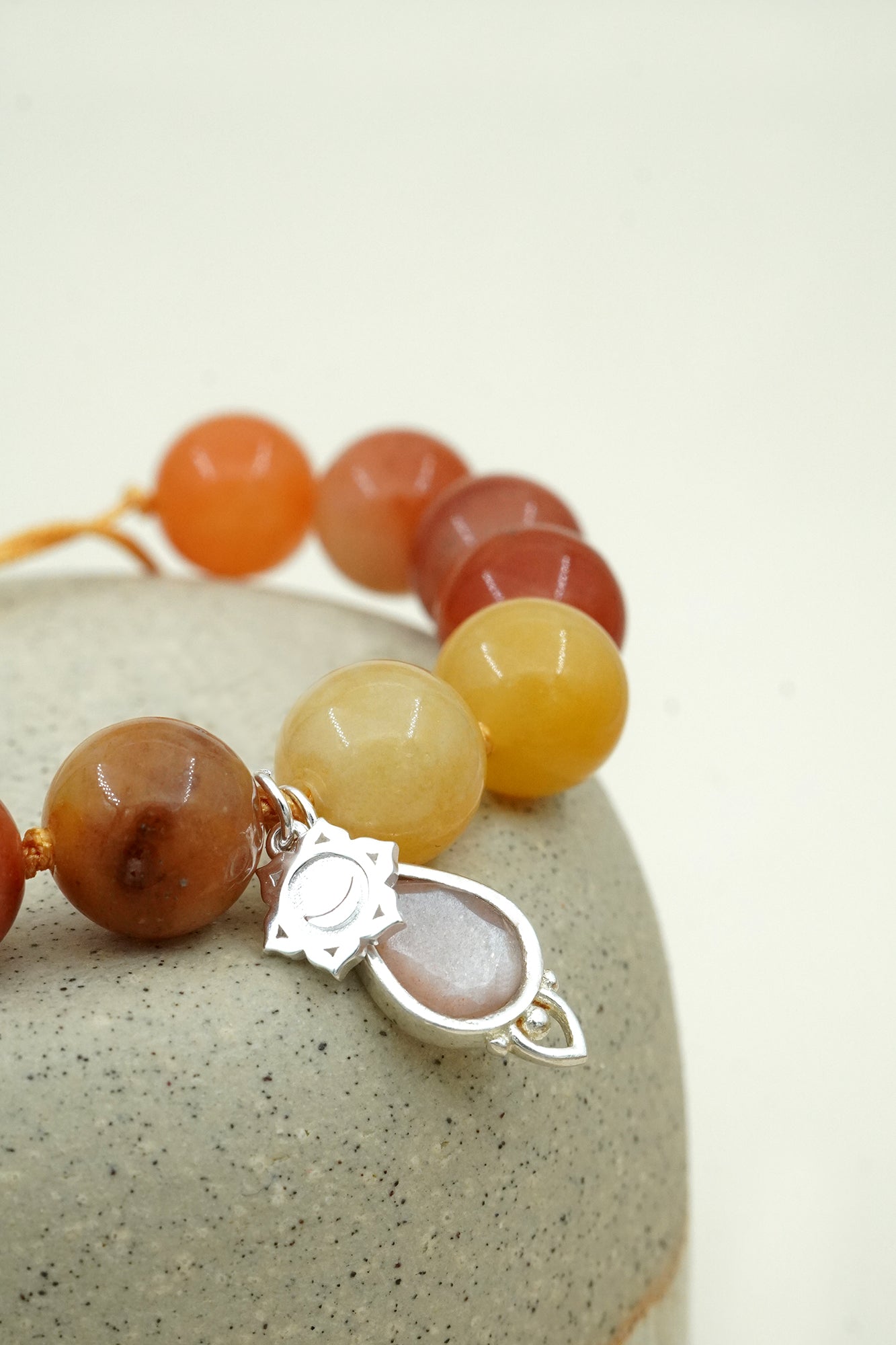 Sacral Chakra Mala Bracelet - Silver