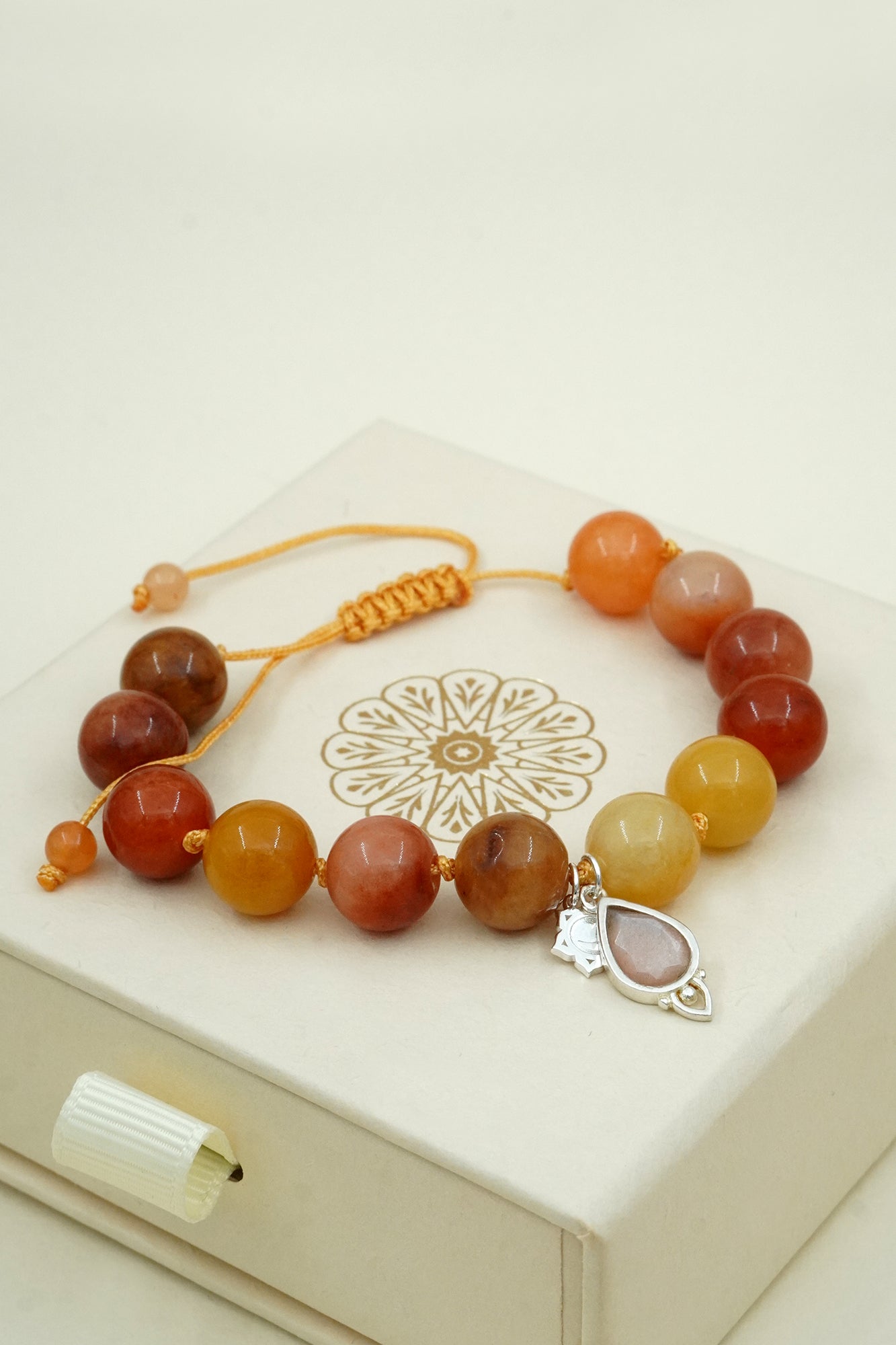 Sacral Chakra Mala Bracelet - Silver