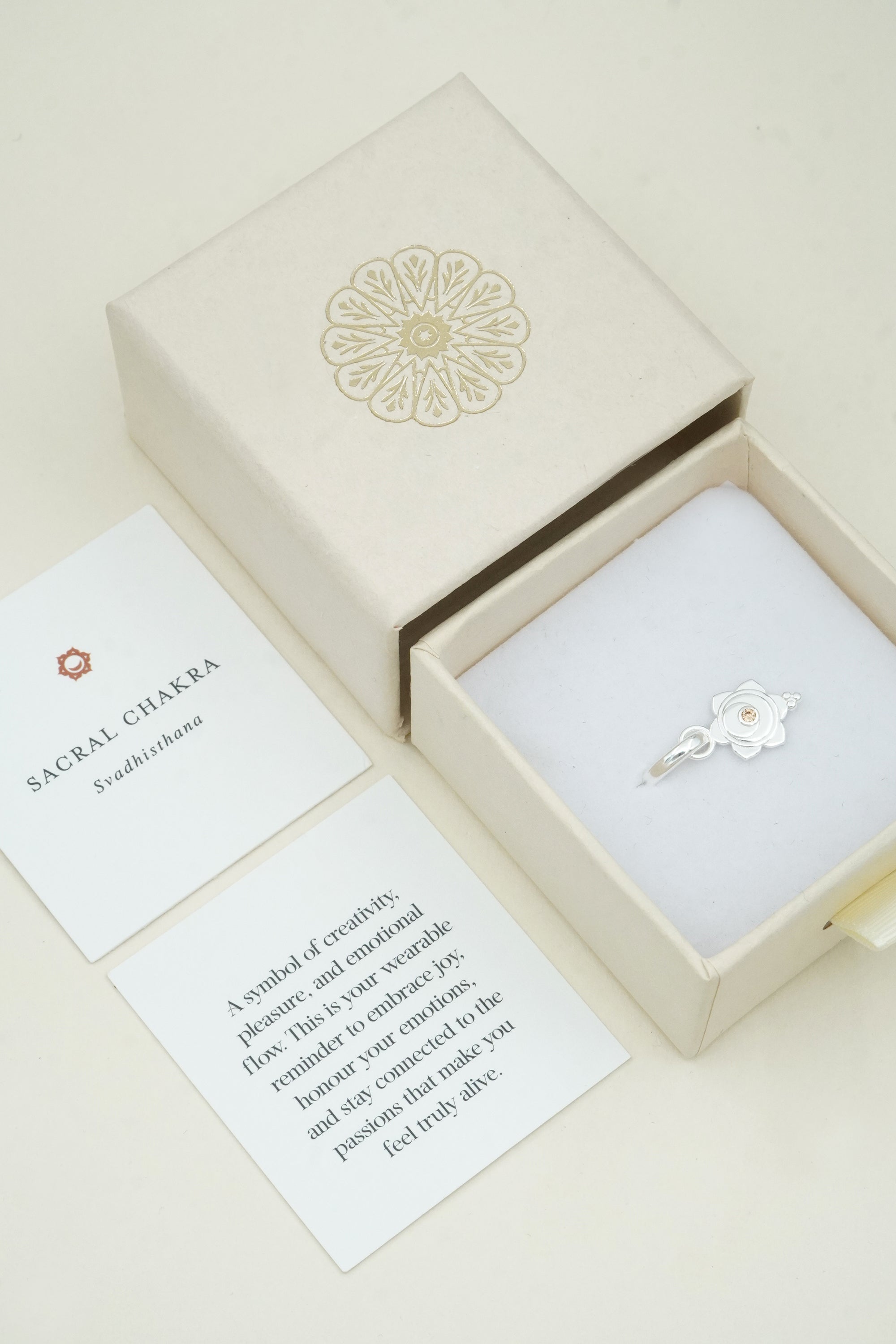 Sacral Chakra Charm - Silver