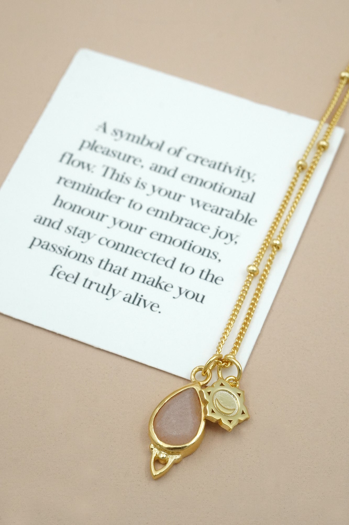 Sacral Chakra Necklace Gold.