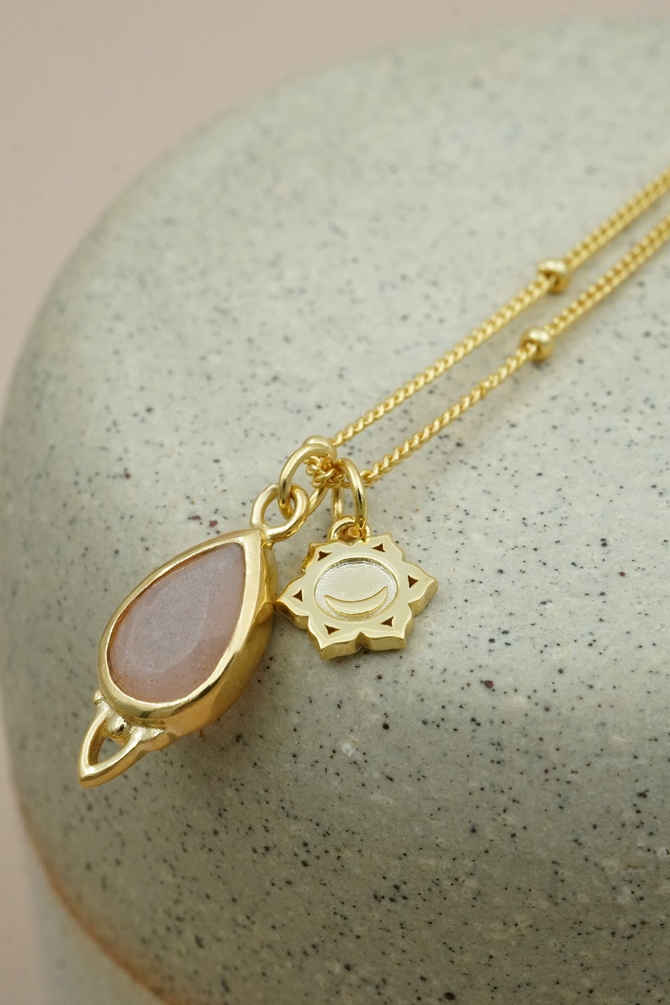 Sacral Chakra Necklace Gold.