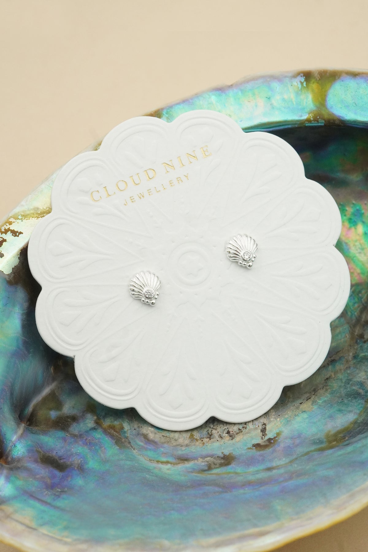 Silver Scallop Shell Studs