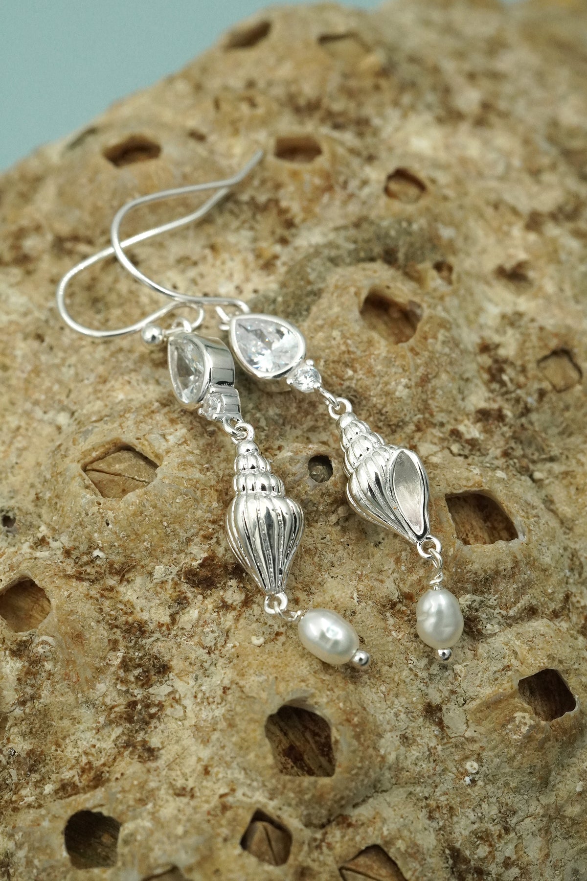 Silver Sea Goddess Earrings