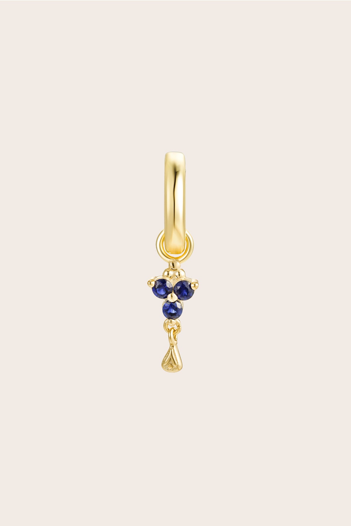 Gold Birthstone Charm - September/Sapphire