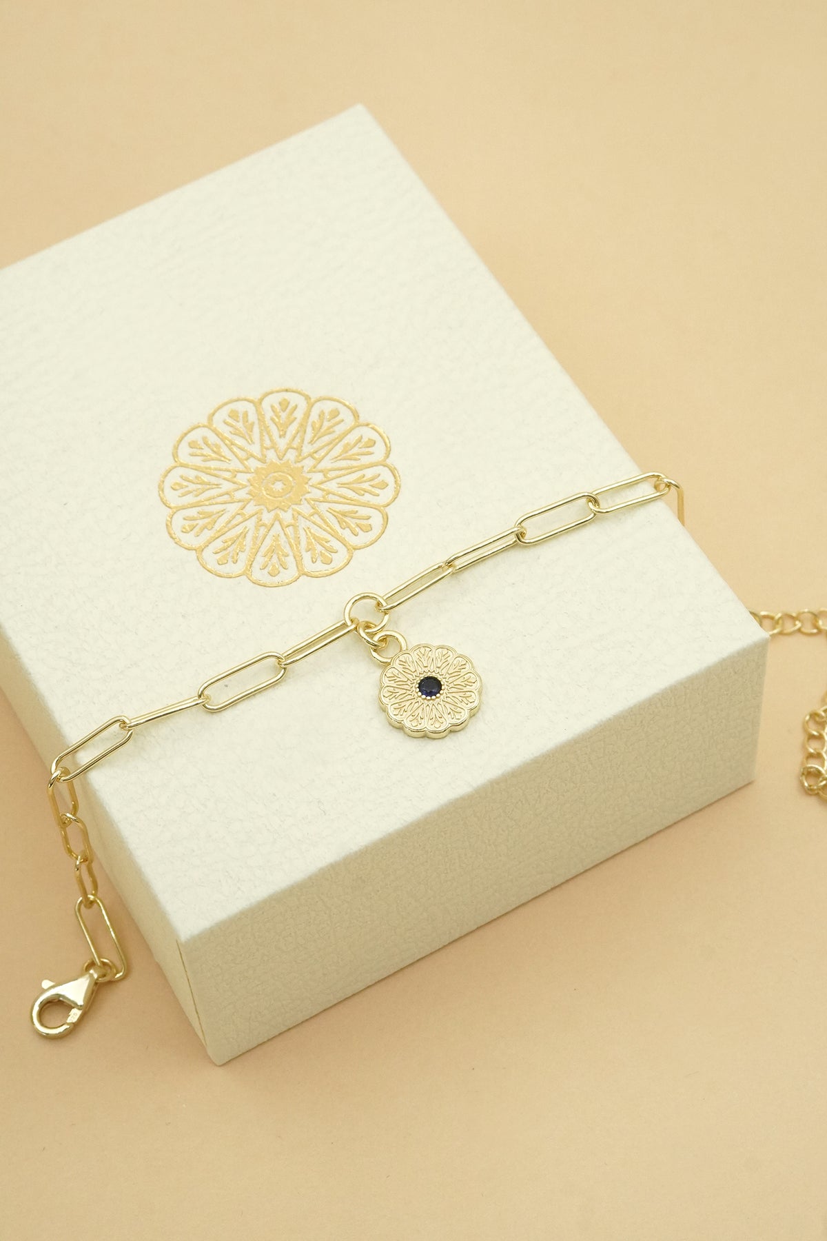 Gold Birthstone Bracelet - September/Sapphire