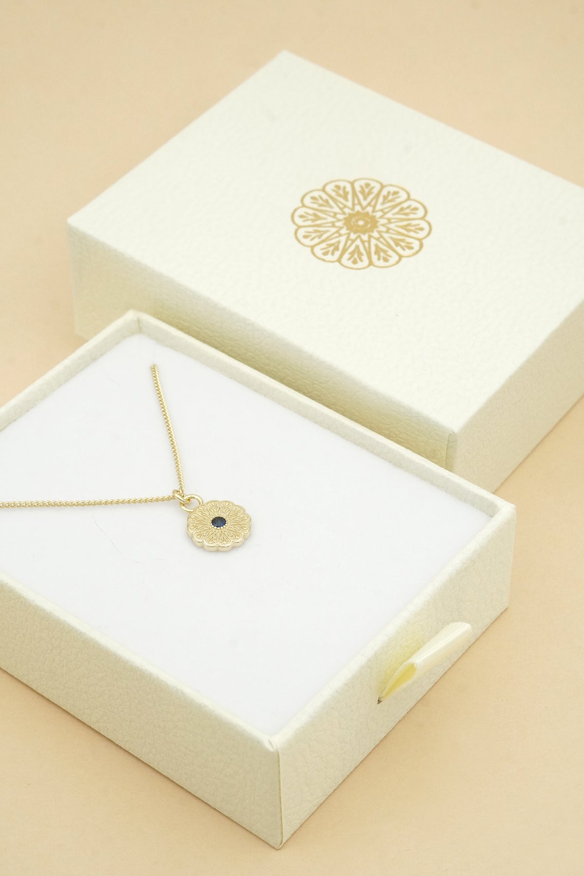 Gold Birthstone Necklace - September/Sapphire