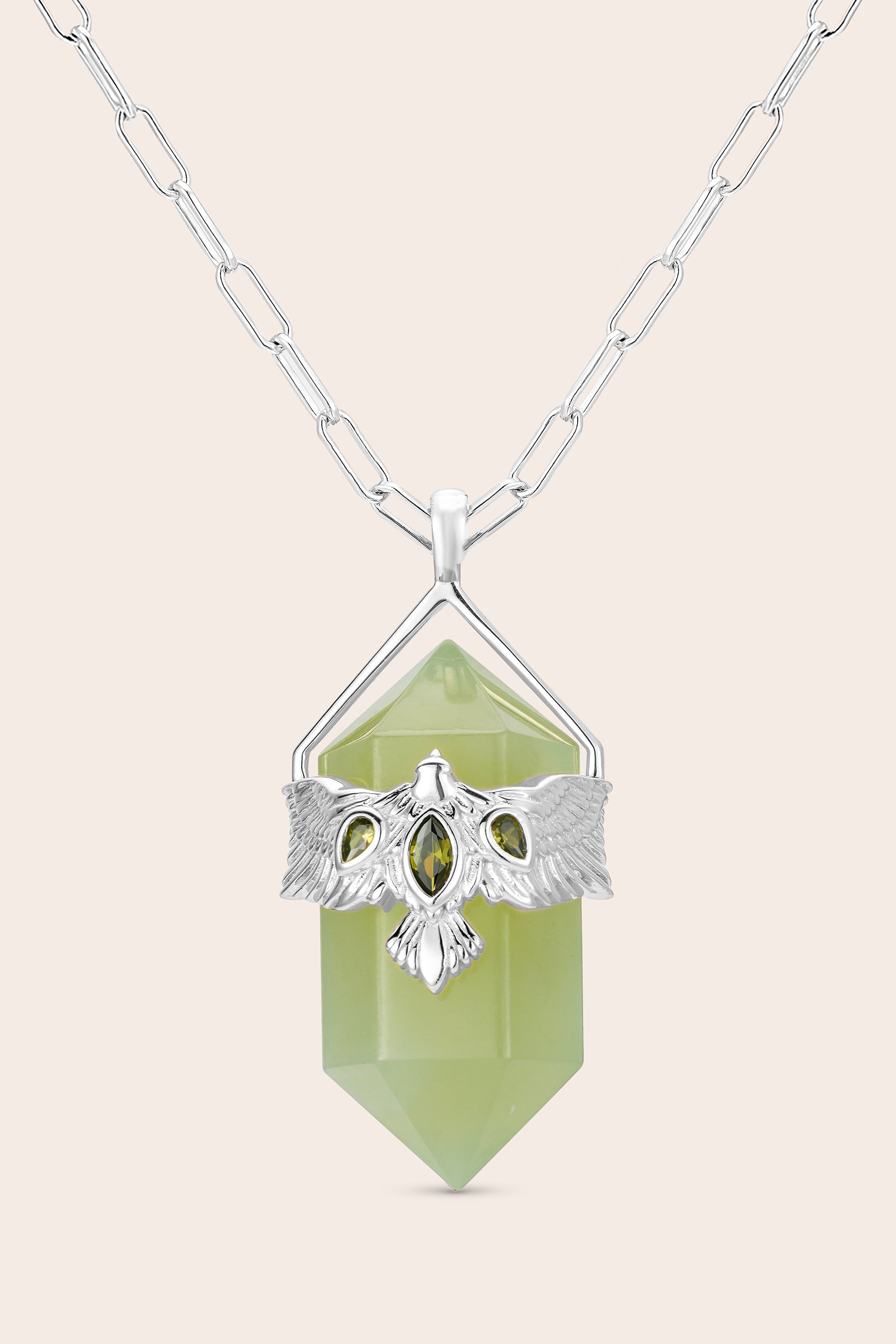 Jade Soar Necklace - Silver