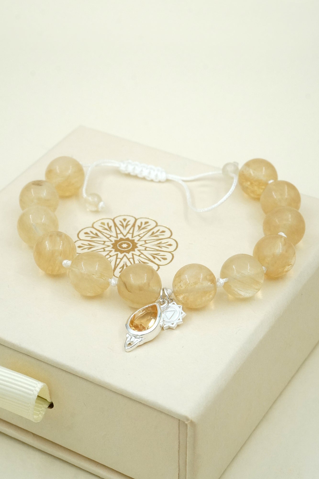Solar Plexus Chakra Mala Bracelet - Silver