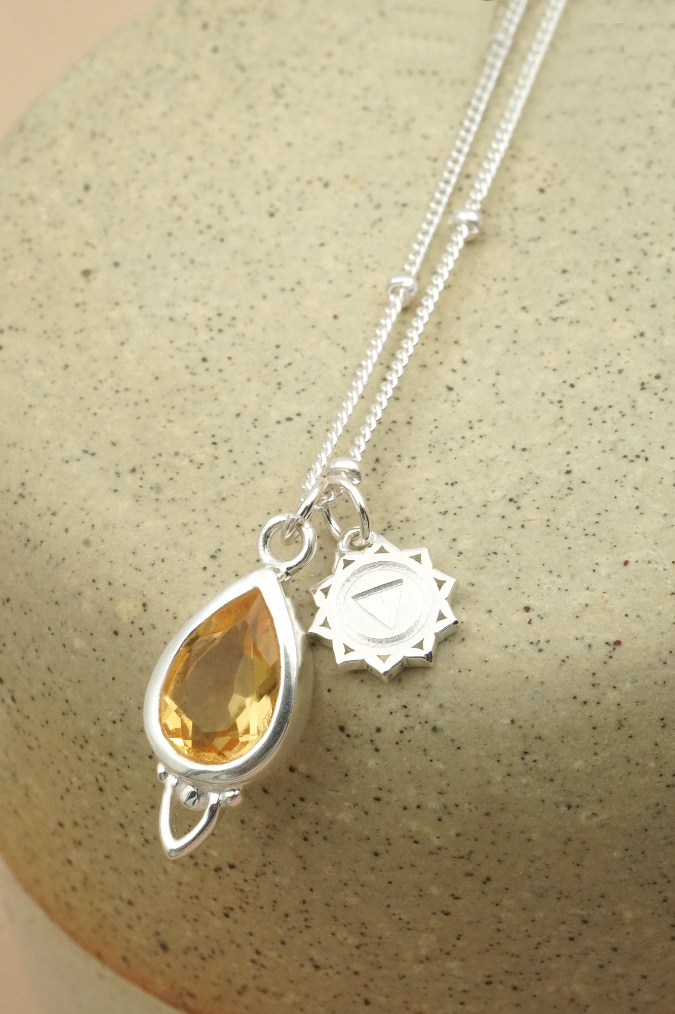 Solar Plexus Chakra Necklace Silver