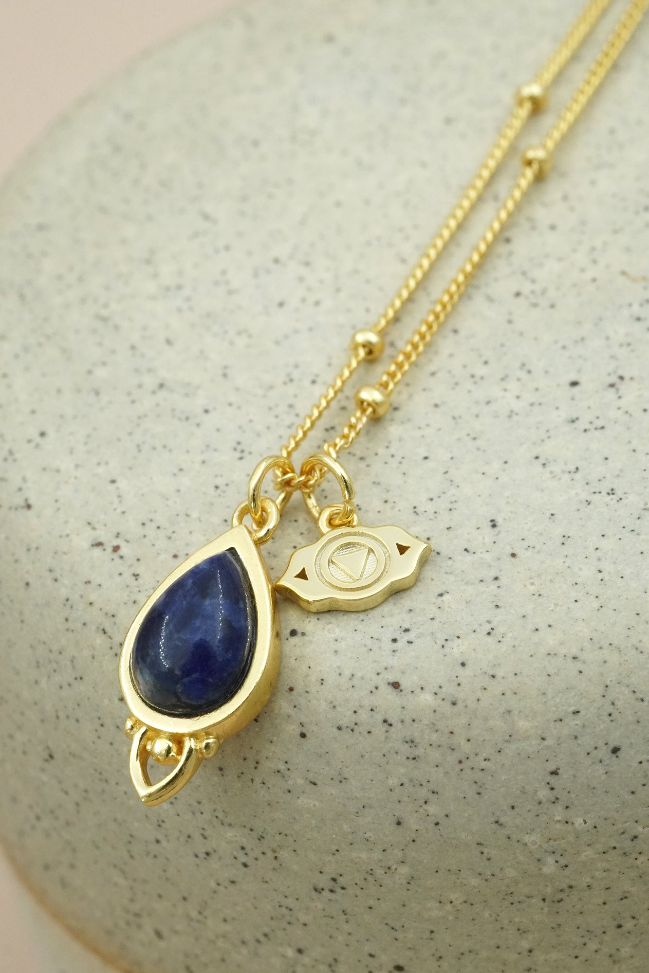 Third Eye Chakra Necklace Gold