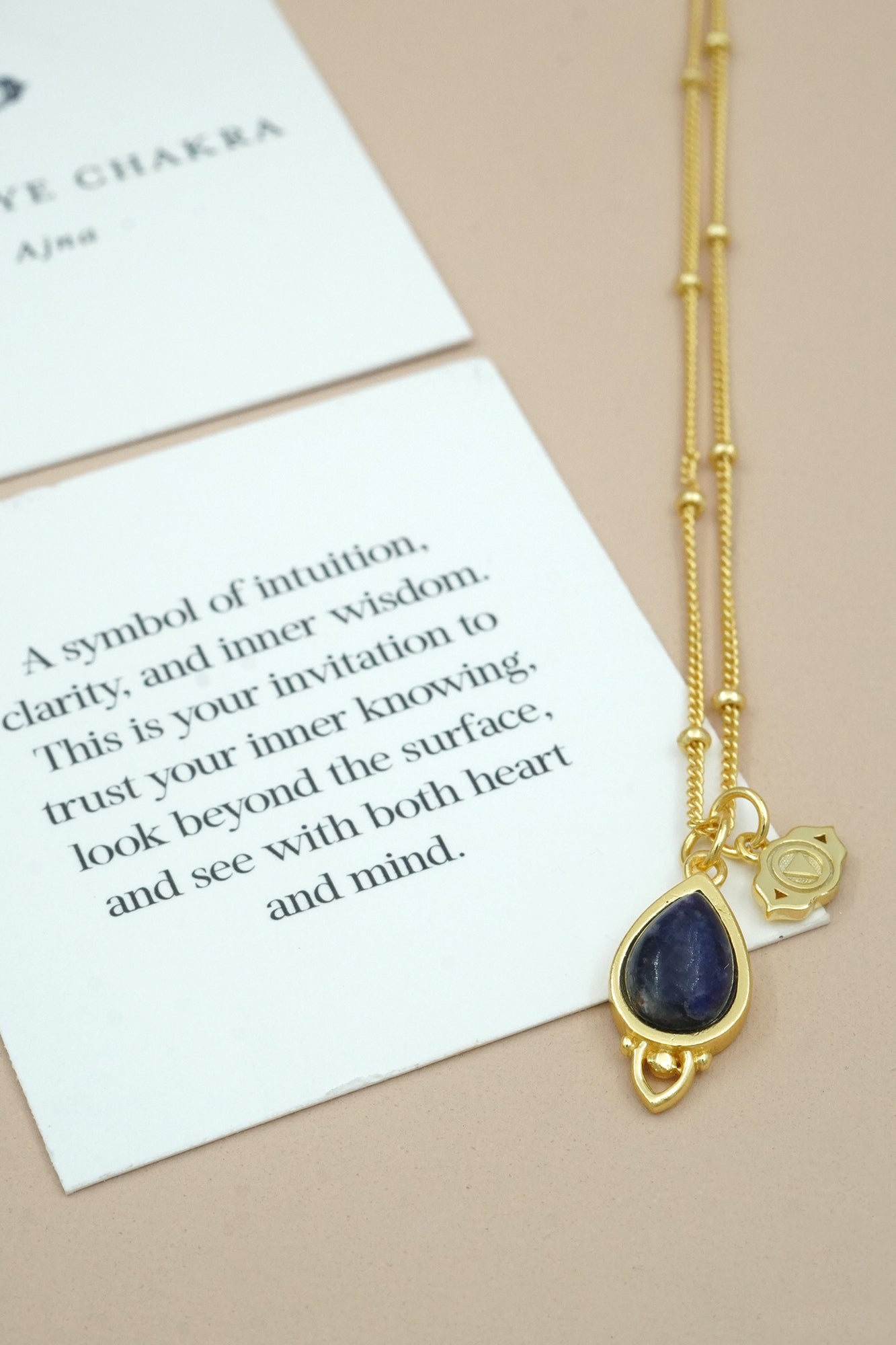 Third Eye Chakra Necklace Gold